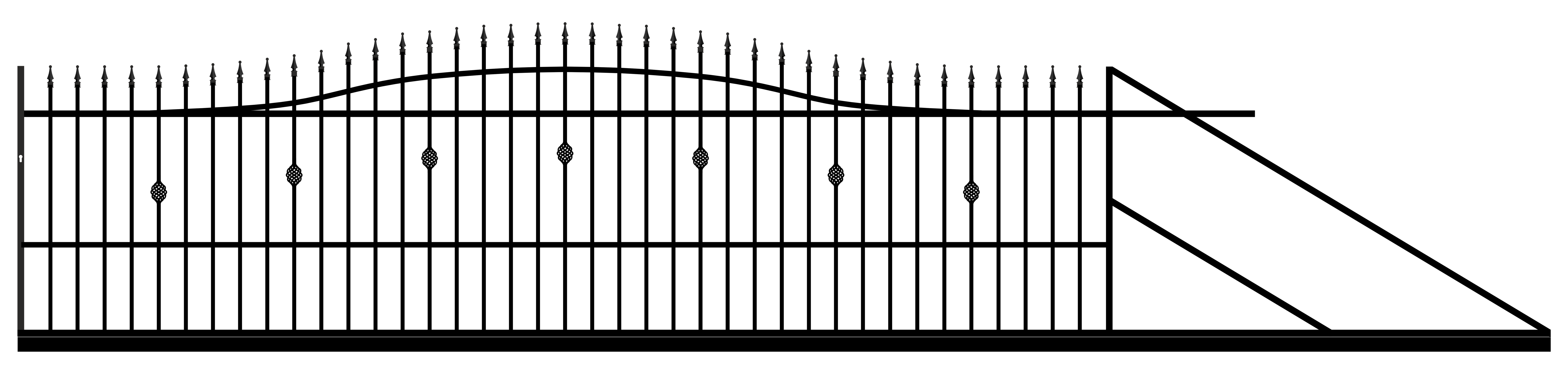 Brama przesuwna MALAGA 500 x 150 cm czarny POLBRAM