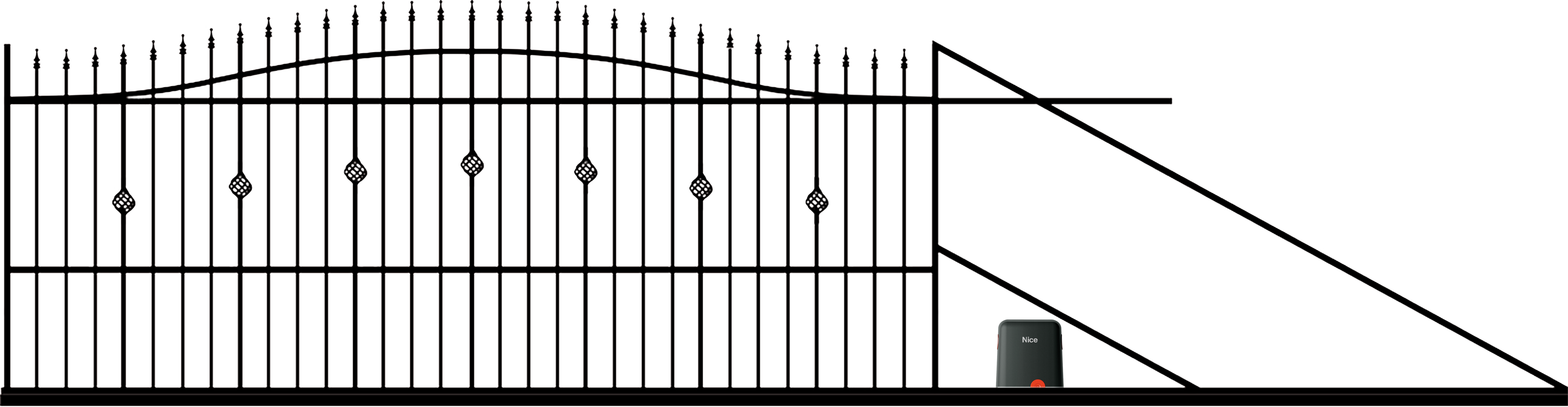 Brama przesuwna MALAGA 400 x 150 cm czarny POLBRAM