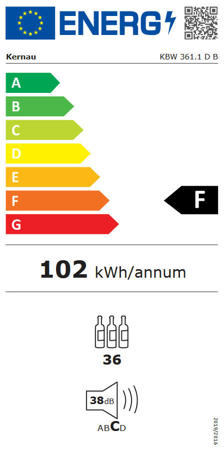 Lodówka na wino Winiarka na 36 butelek KBW 361.1 DB Kernau - 2