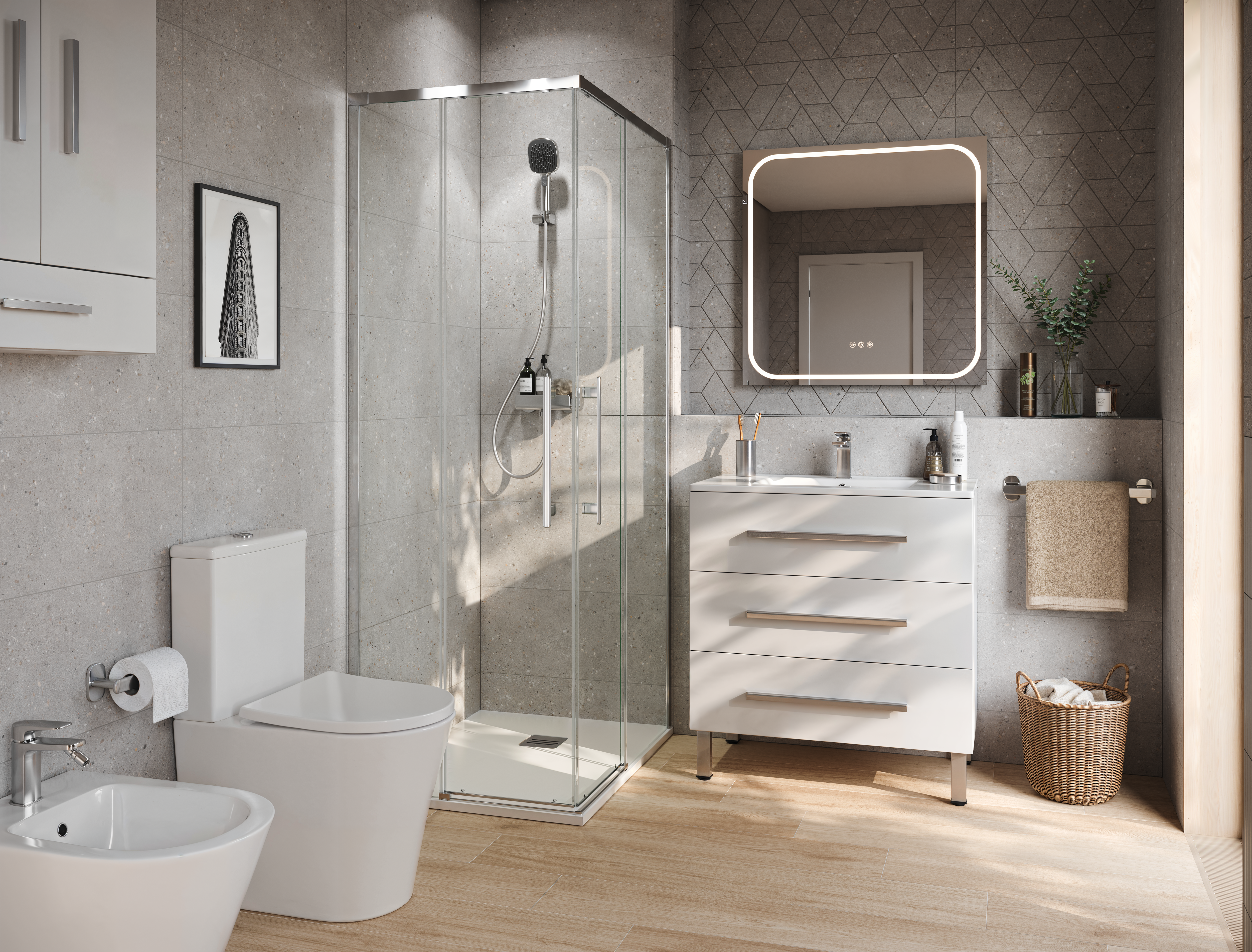 Base de duche SENSEA REMIX RESINA 70X90 BRANCO MATE - 3