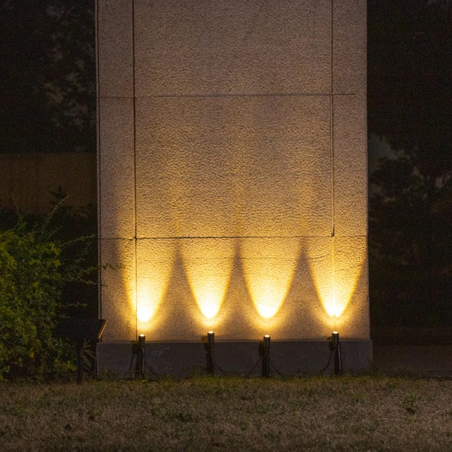 Pack de 4 balizas jardín solar exterior LED negro LUMISKY Mini Roundy ...