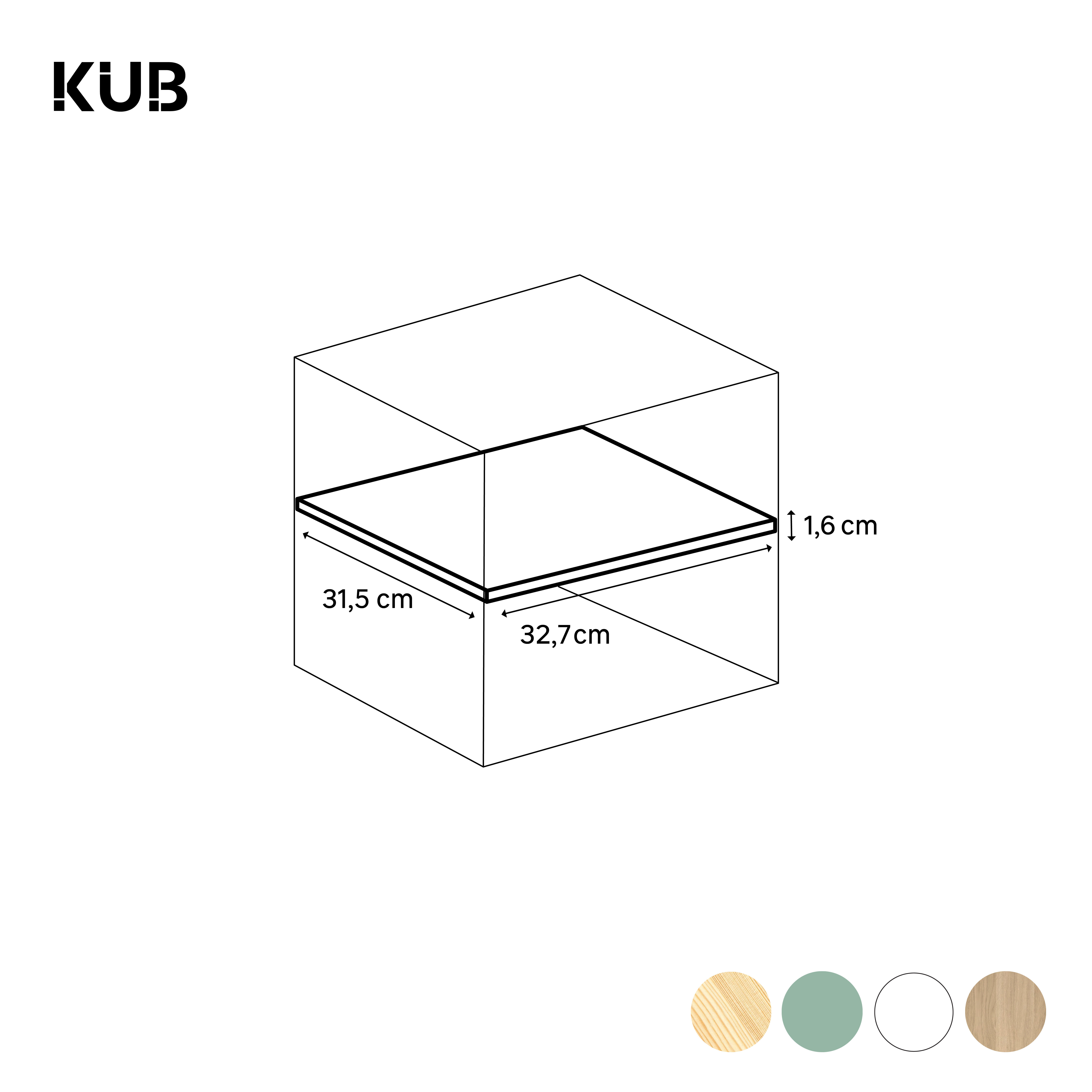 Prateleira para estante SPACEO KUB 32.7X31.5X1.6 CM - 8