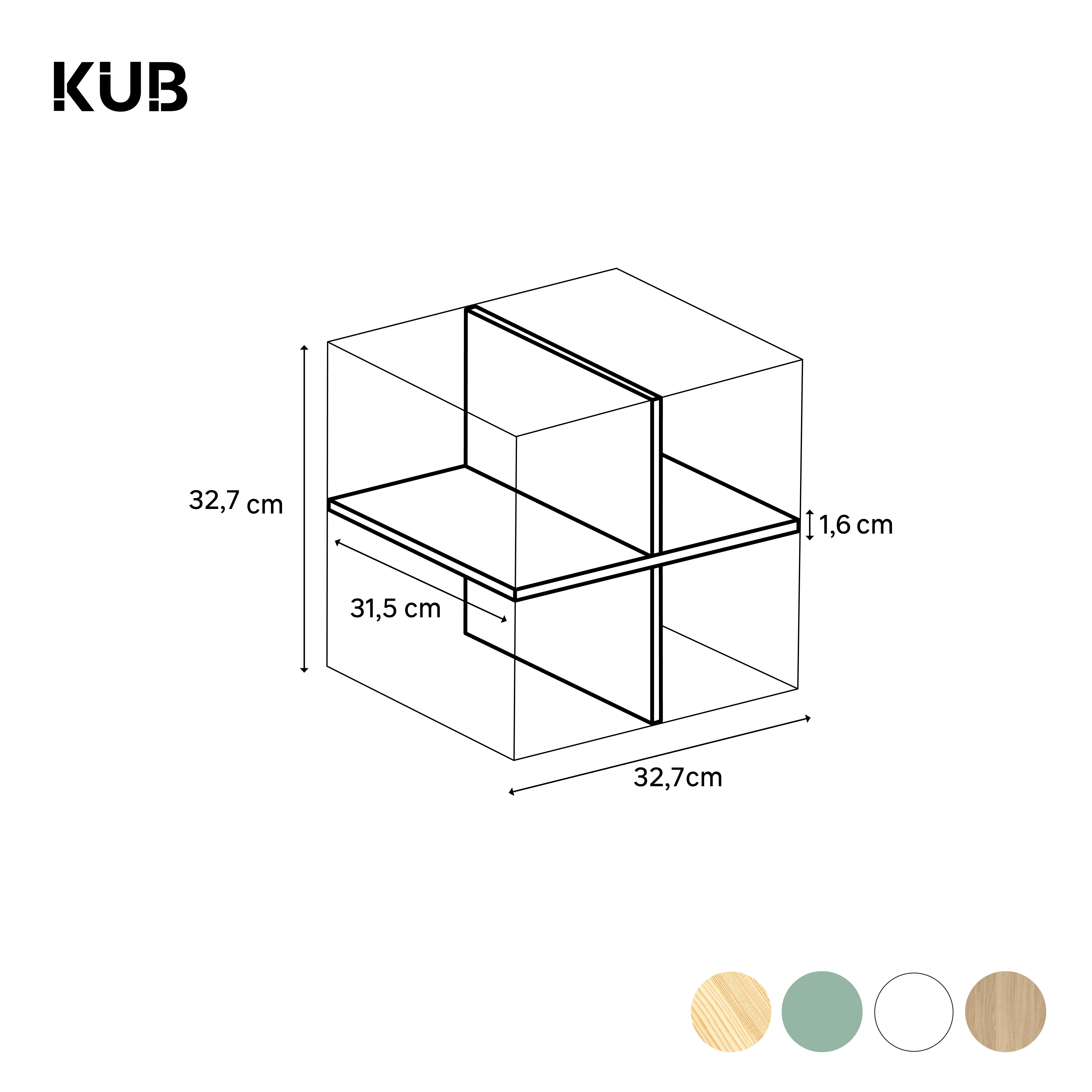 Divisória cruz KUB 32.6X31.5X32.7CM verde - 6