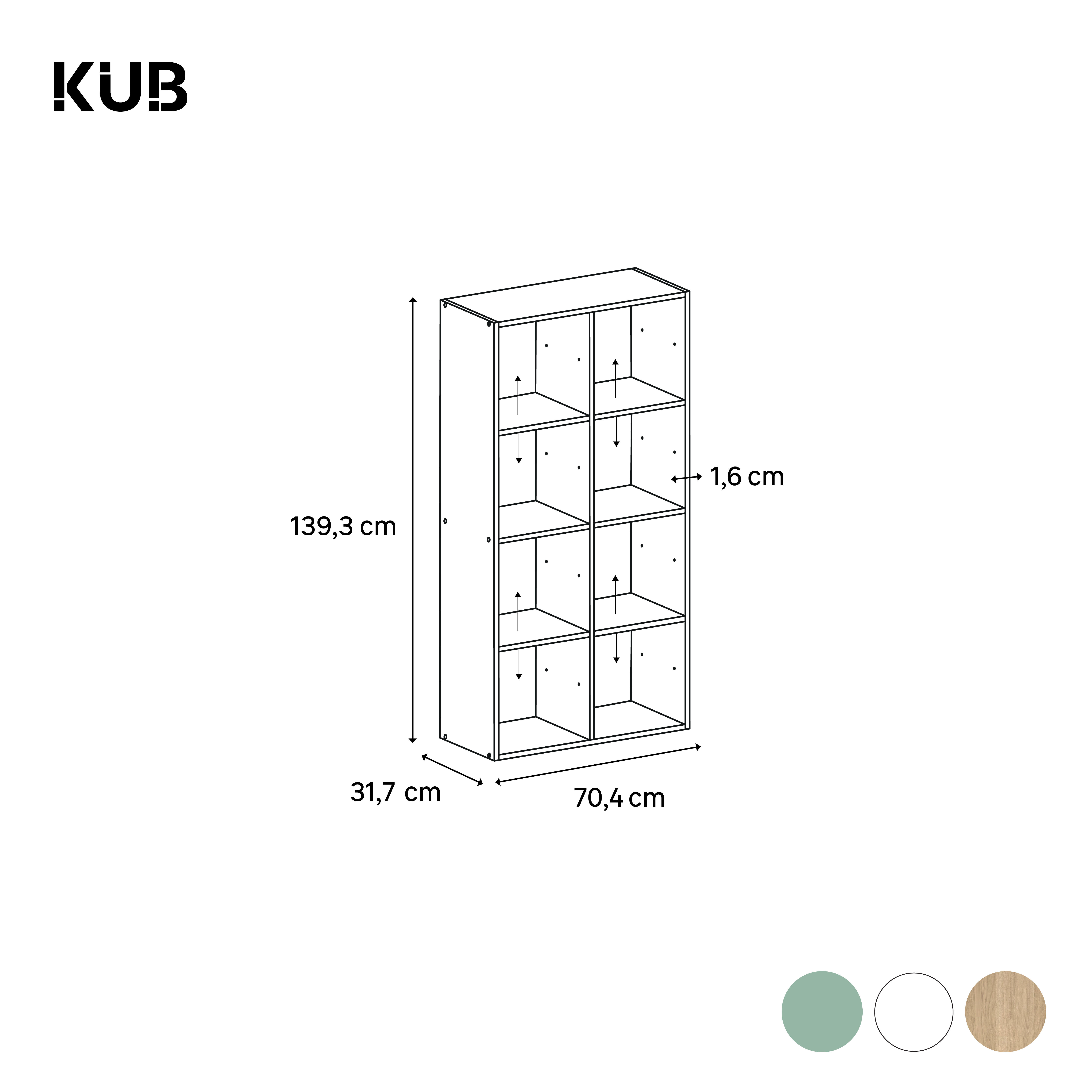 Estante Kub 4x2 Spaceo 70X32X139CM branco - 6