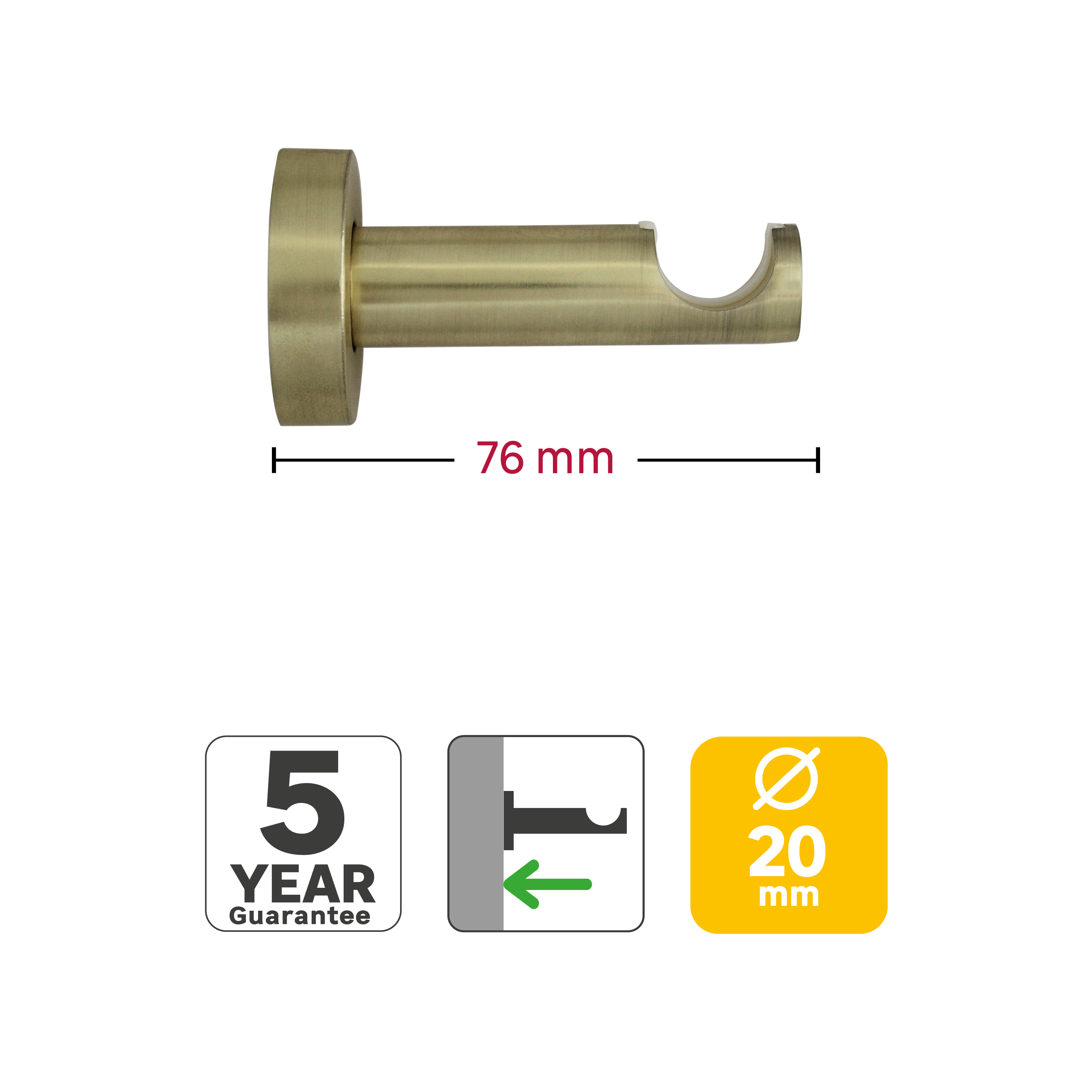 Suporte teto glamy D50cm 7.6cm dourado Inspire - 3