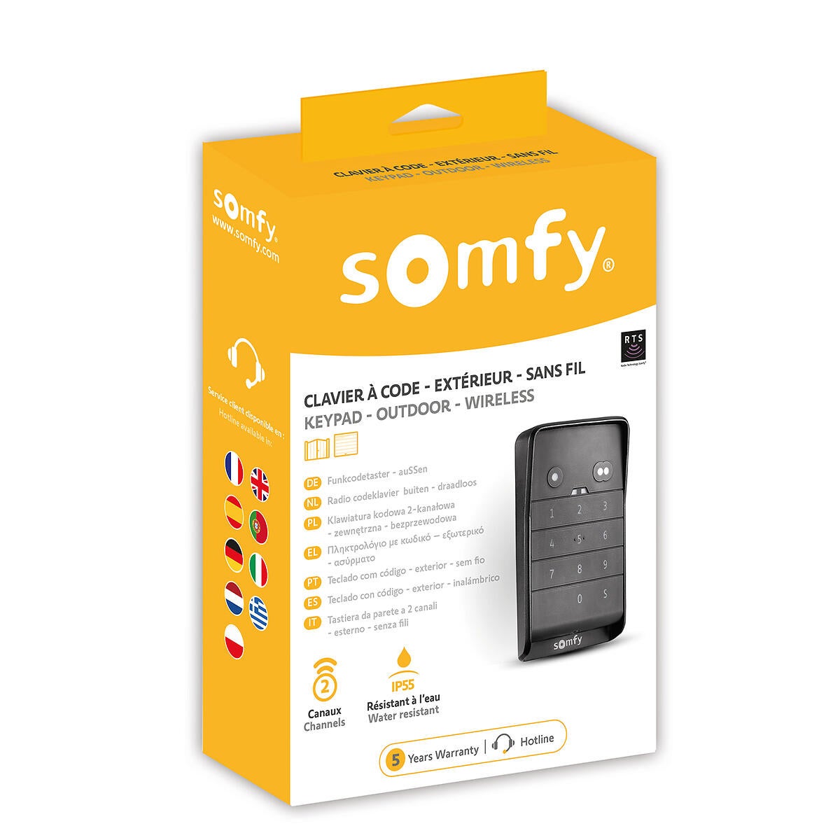  Clavier à codes 2 touches RTS sans fil pour portail et porte de garage - SOMFY - 5