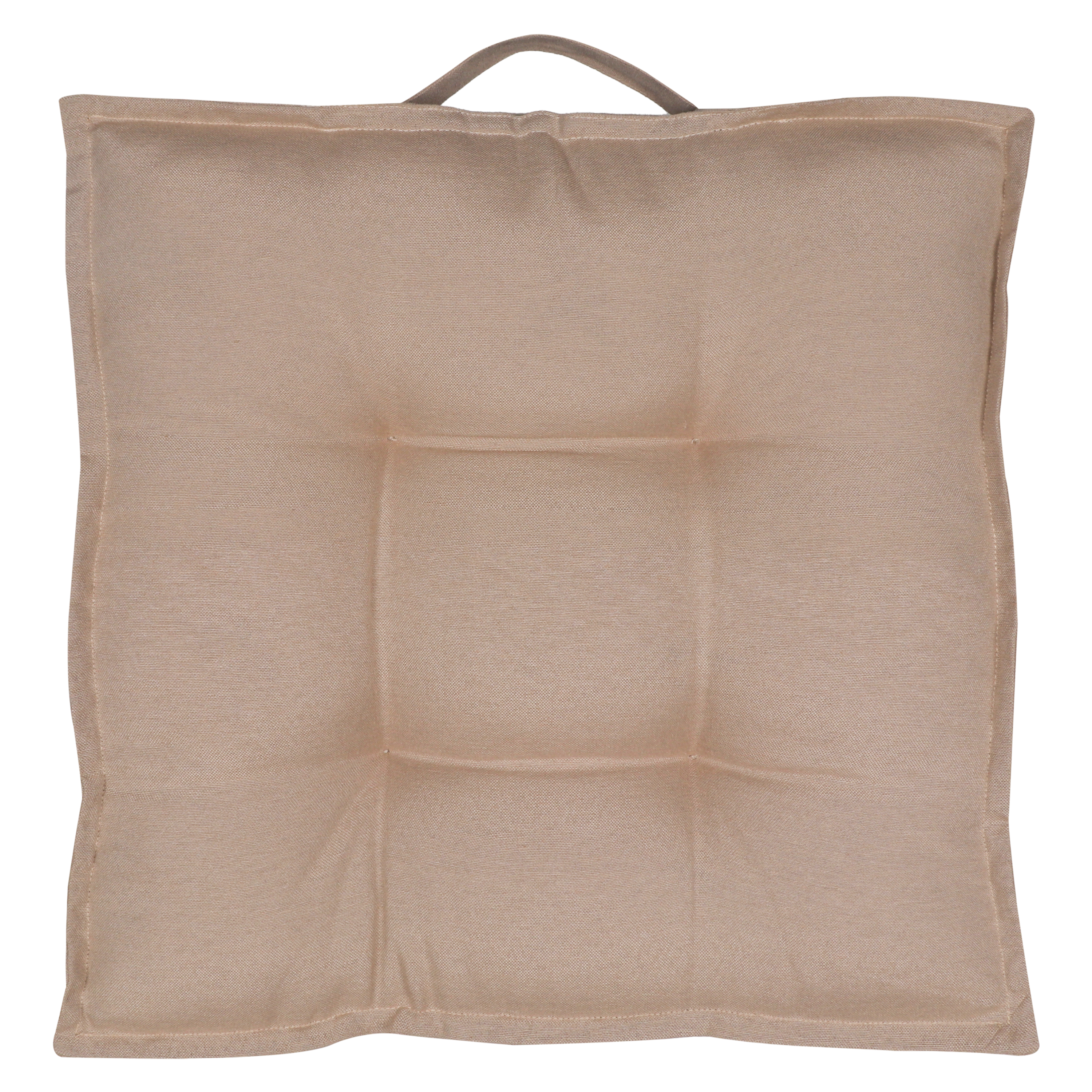 Cojín de suelo interior cuadrado Solo algodón, poliéster beige trench 40x40x8 cm - 3