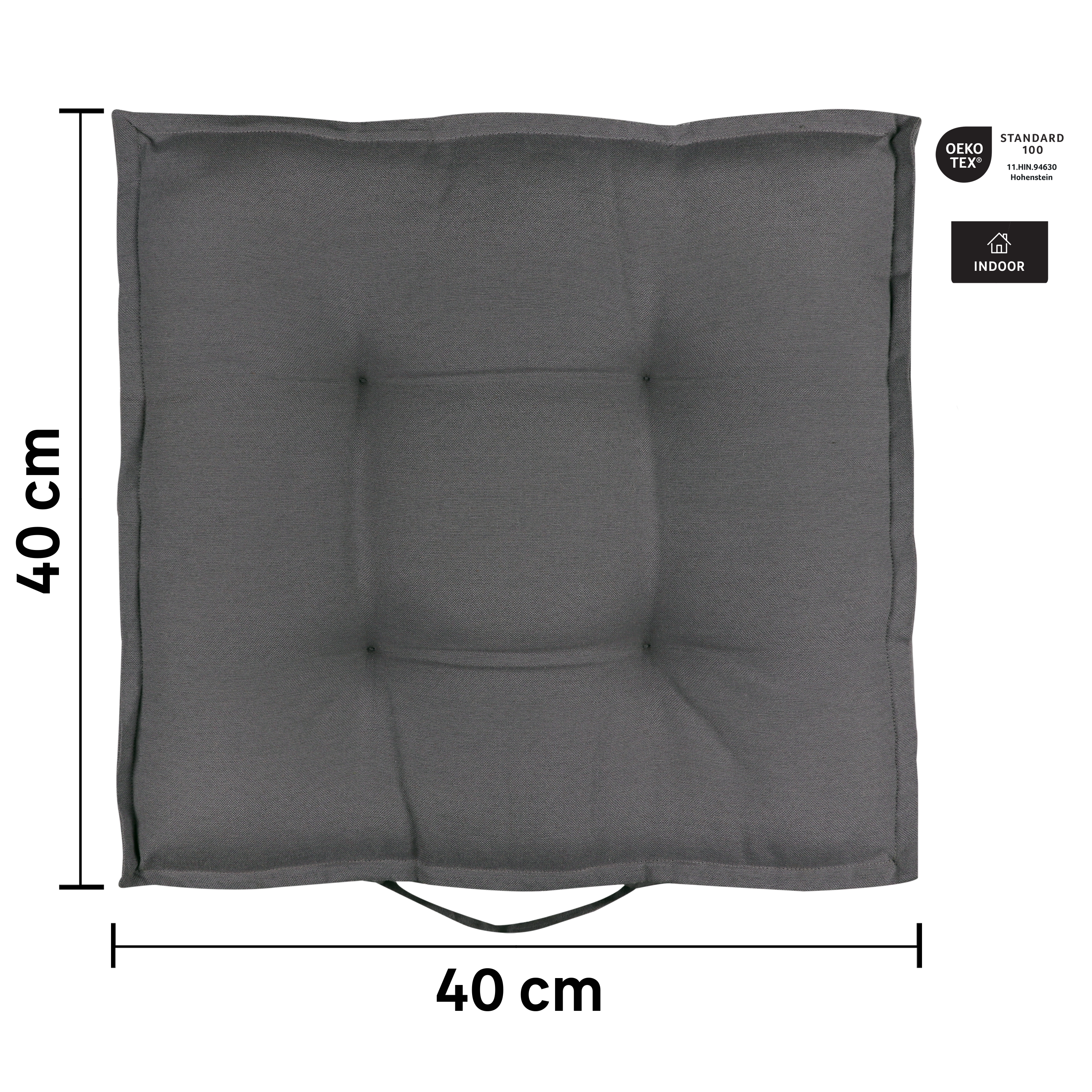 Almofada de chão Solo 40x40x8 cinzento - 6