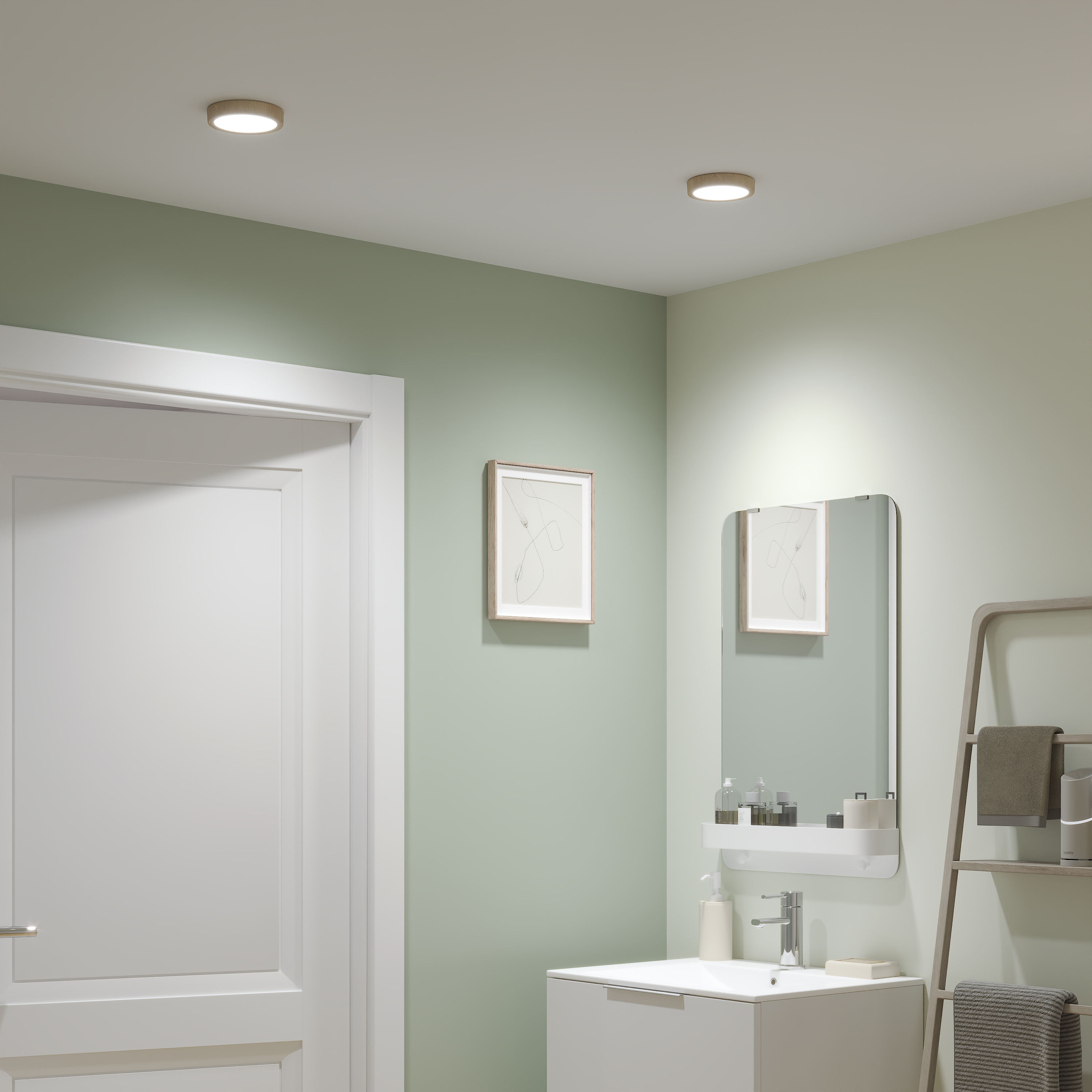 Spot à fixer LED Sanoa, D.12cm, variations blancs/intensité INSPIRE coloris bois - 5