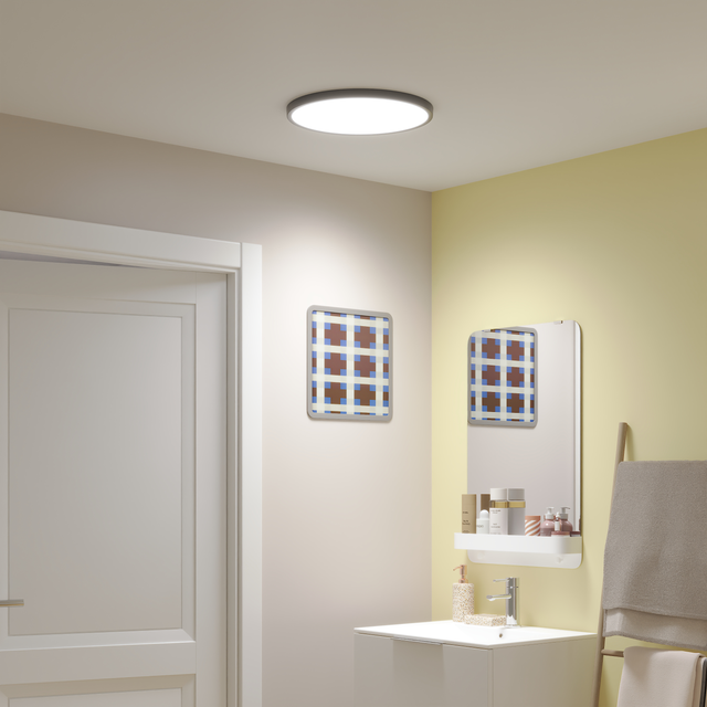 Oprawa natynkowa Sanoa LED 4000 lm 23W barwa od ciepłej do zimnej 40 cm czarna IP44 Inspire