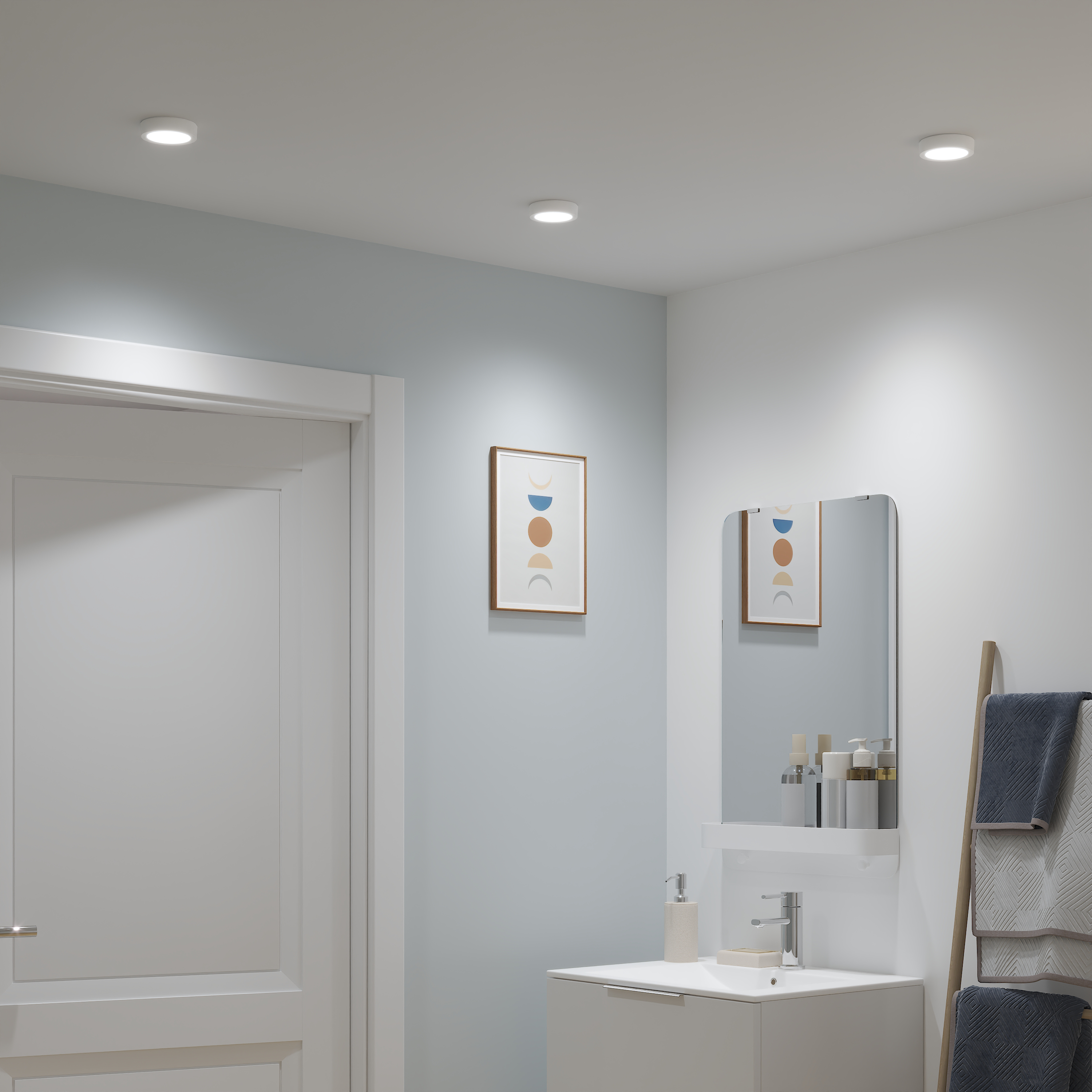 Spot à fixer LED Sanoa, D.9 cm, variations blancs et intensité, INSPIRE blanc - 6