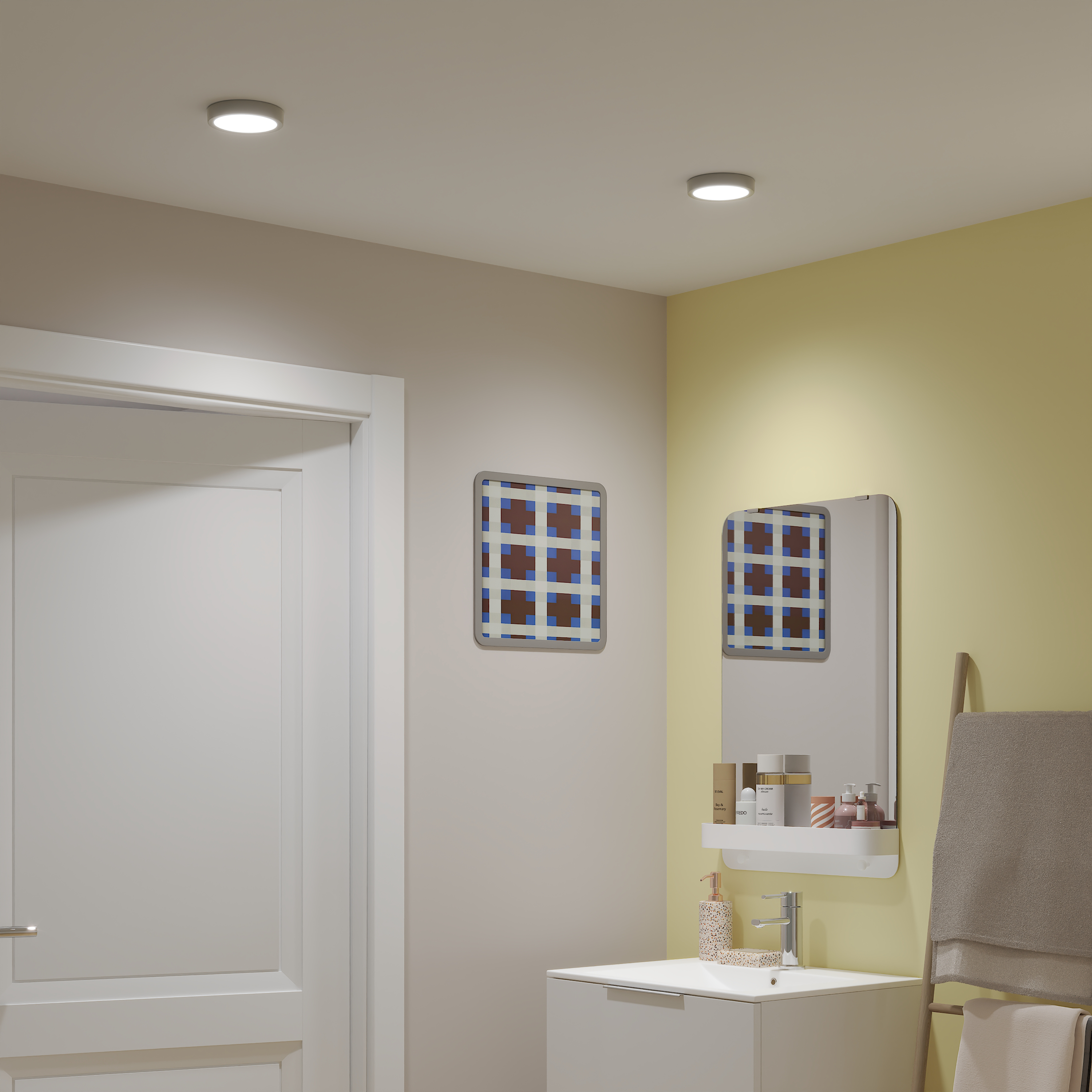 Spot à fixer LED Sanoa, D.12 cm, variations blancs et intensité, INSPIRE acier - 5