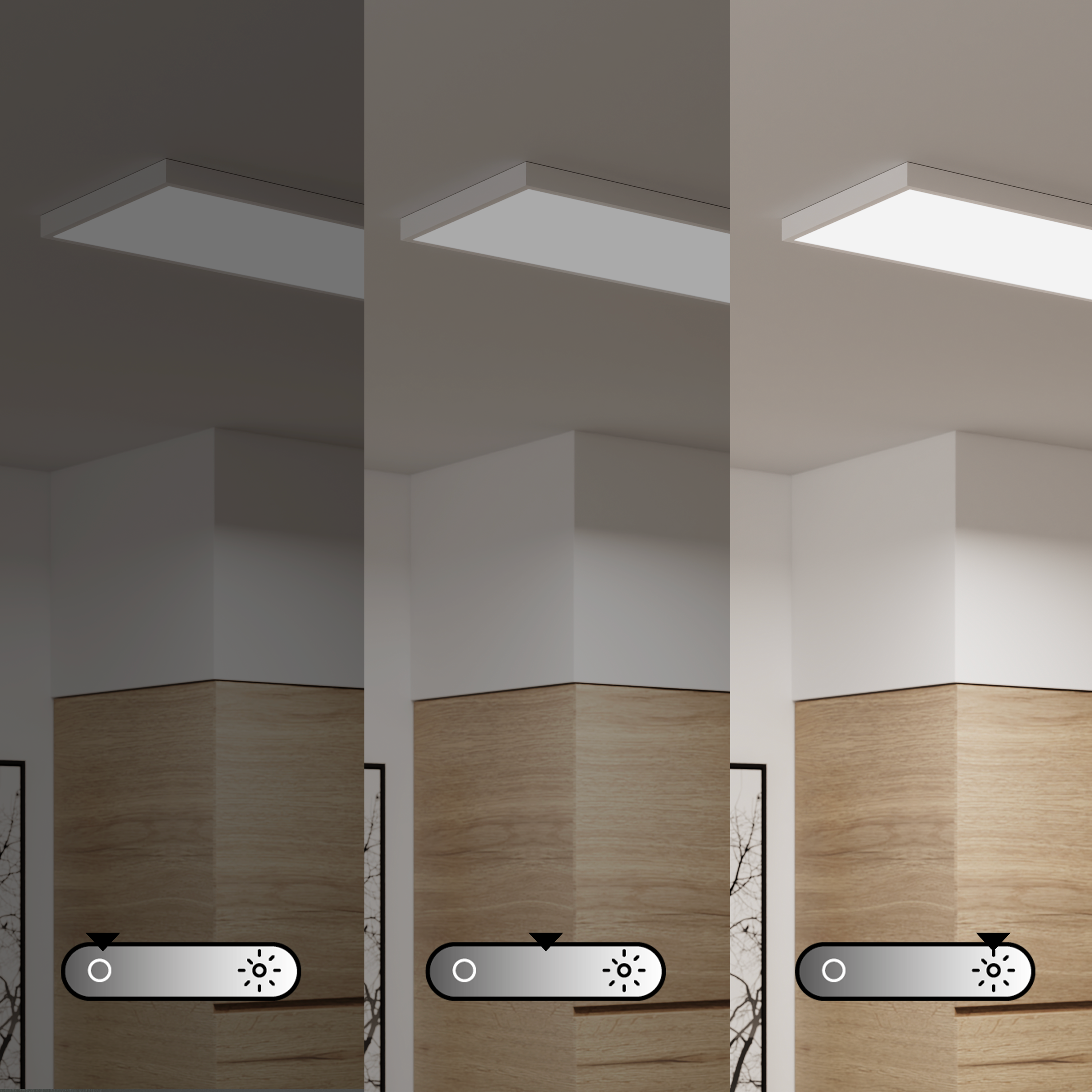 Panneau LED Gdansk 59.5 x 59.5 cm variations blancs et intensité, INSPIRE blanc - 3