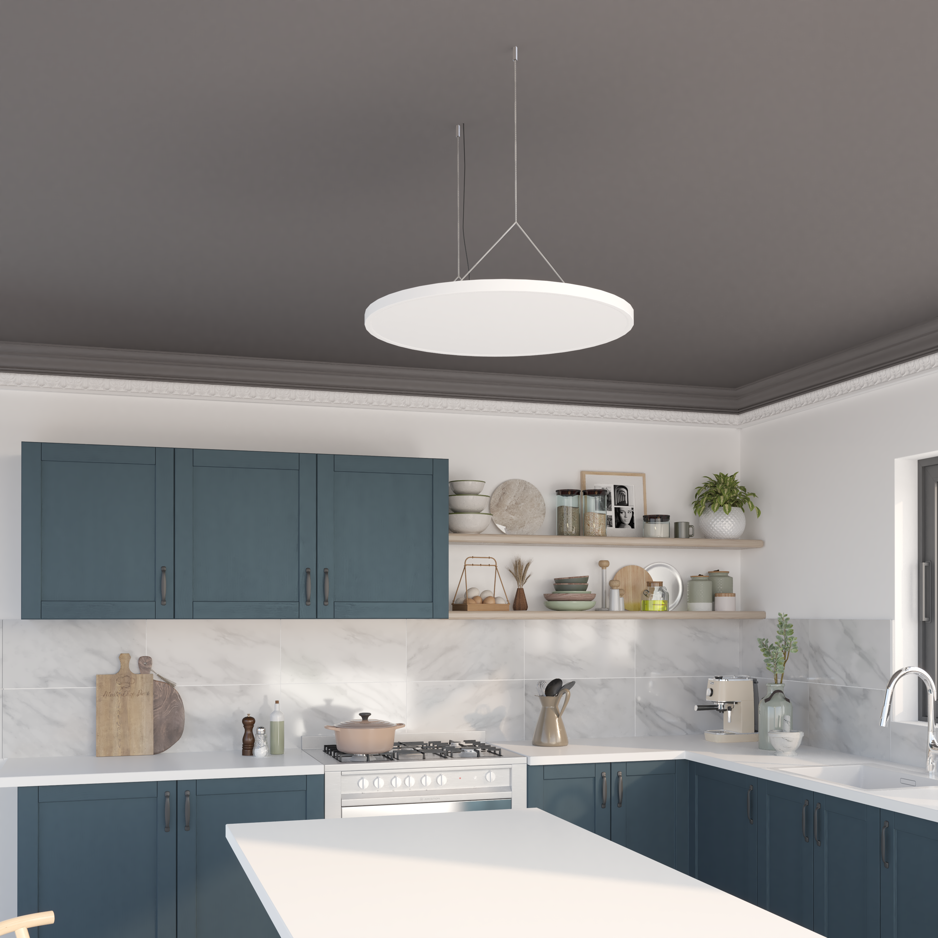 Panneau LED Gdansk Diam.59.5 cm variations blancs et intensité, INSPIRE blanc - 7