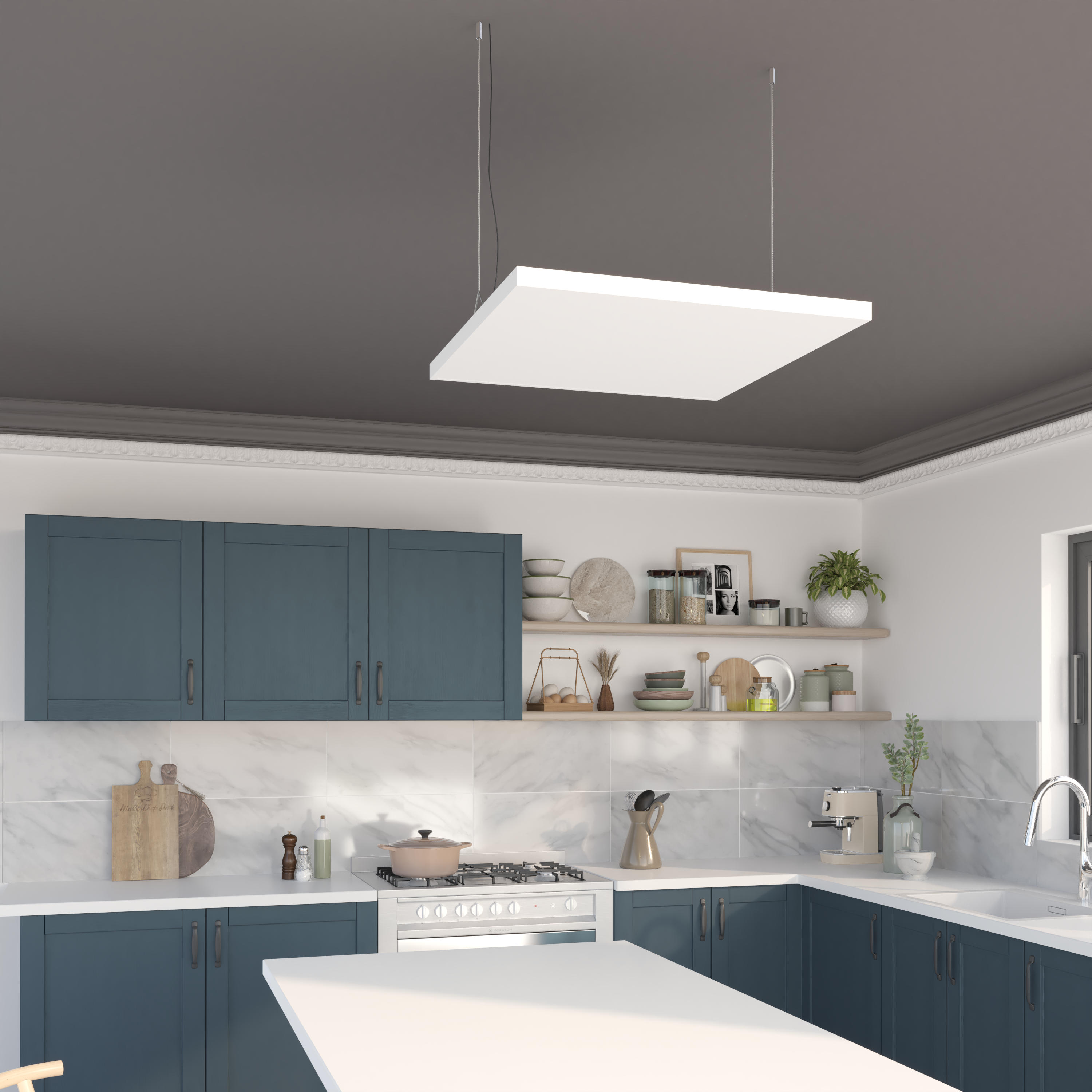 Panneau LED Gdansk 59.5 x 59.5 cm variations blancs et intensité, INSPIRE blanc - 6