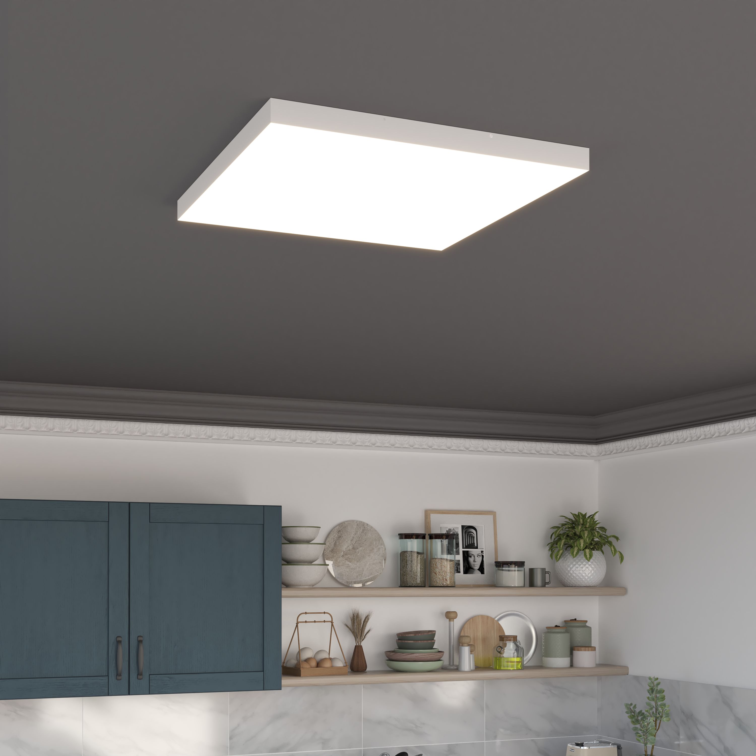 Panneau LED Ulivia 59.5 x 59.5 cm Classe A, 5400 Lm blanc neutre, INSPIRE blanc - 2