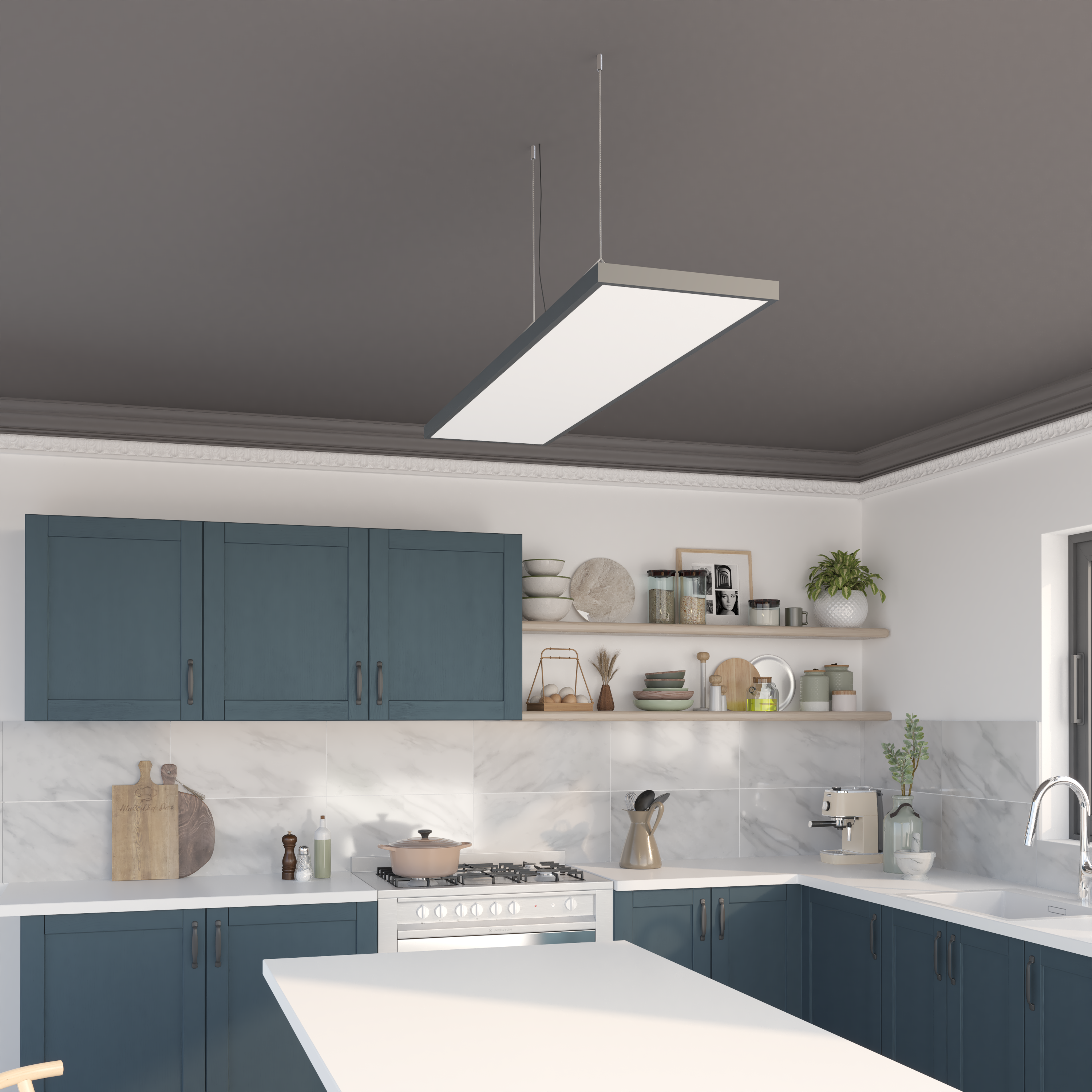Panneau LED Gdansk 119.5 x 29.5 cm variations blancs et intensité, INSPIRE noir - 5