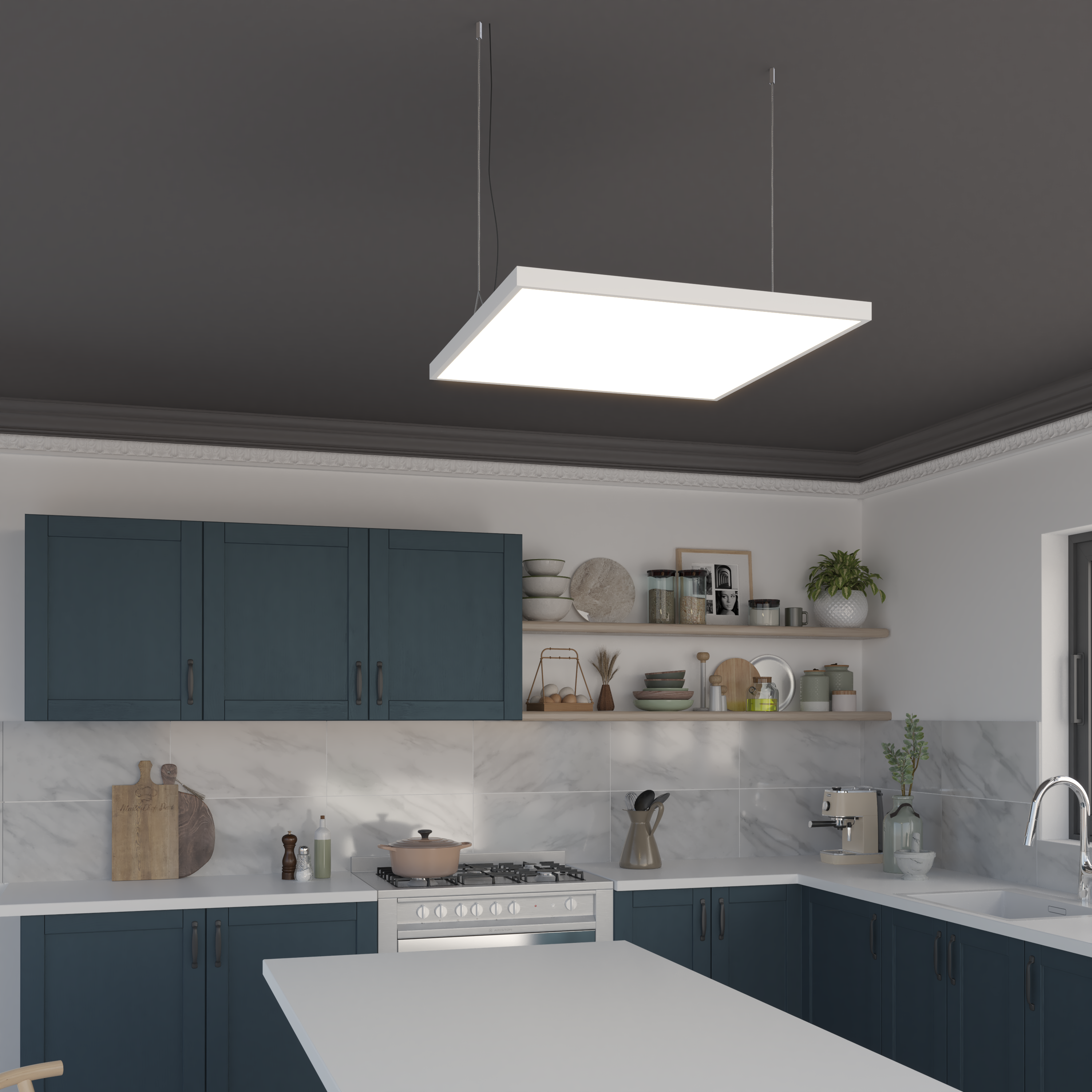 Panneau LED Gdansk 59.5 x 59.5 cm variations blancs et intensité, INSPIRE blanc - 5
