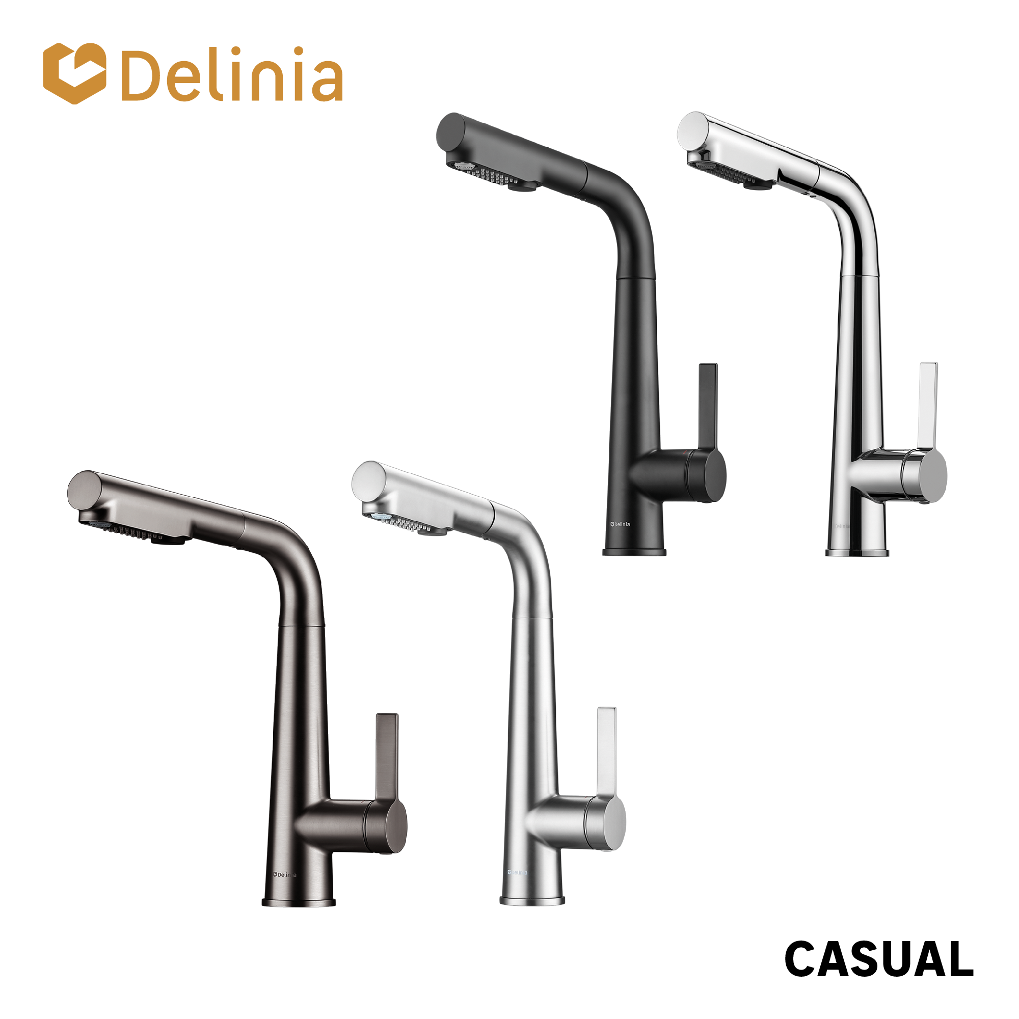Torneira de bancada cinza cromado Delinia Delinia - 11