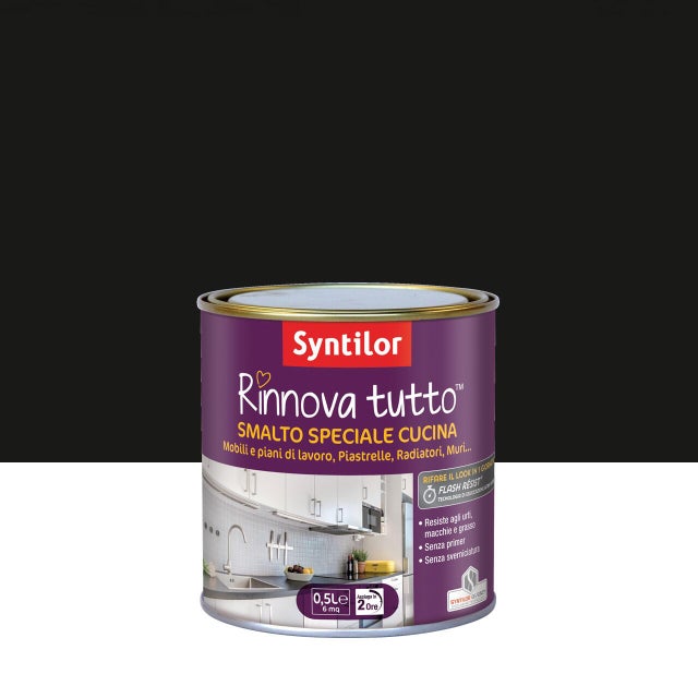 Smalto da interno per mobile, SYNTILOR Rinnova tutto nero satinato, 0.5 L