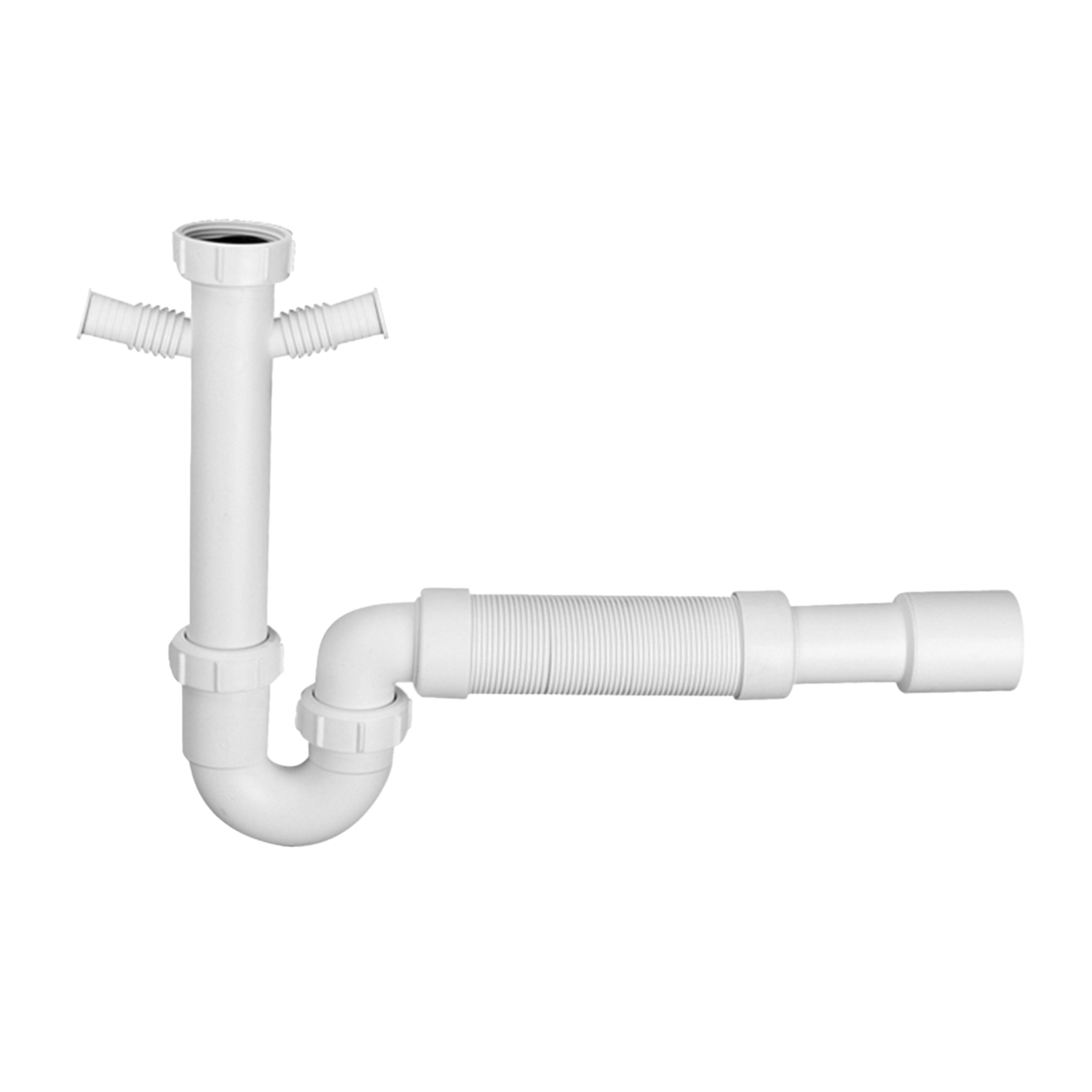Syfon do zlewozmywaku bez spustu 1 1/2" biały McAlpine