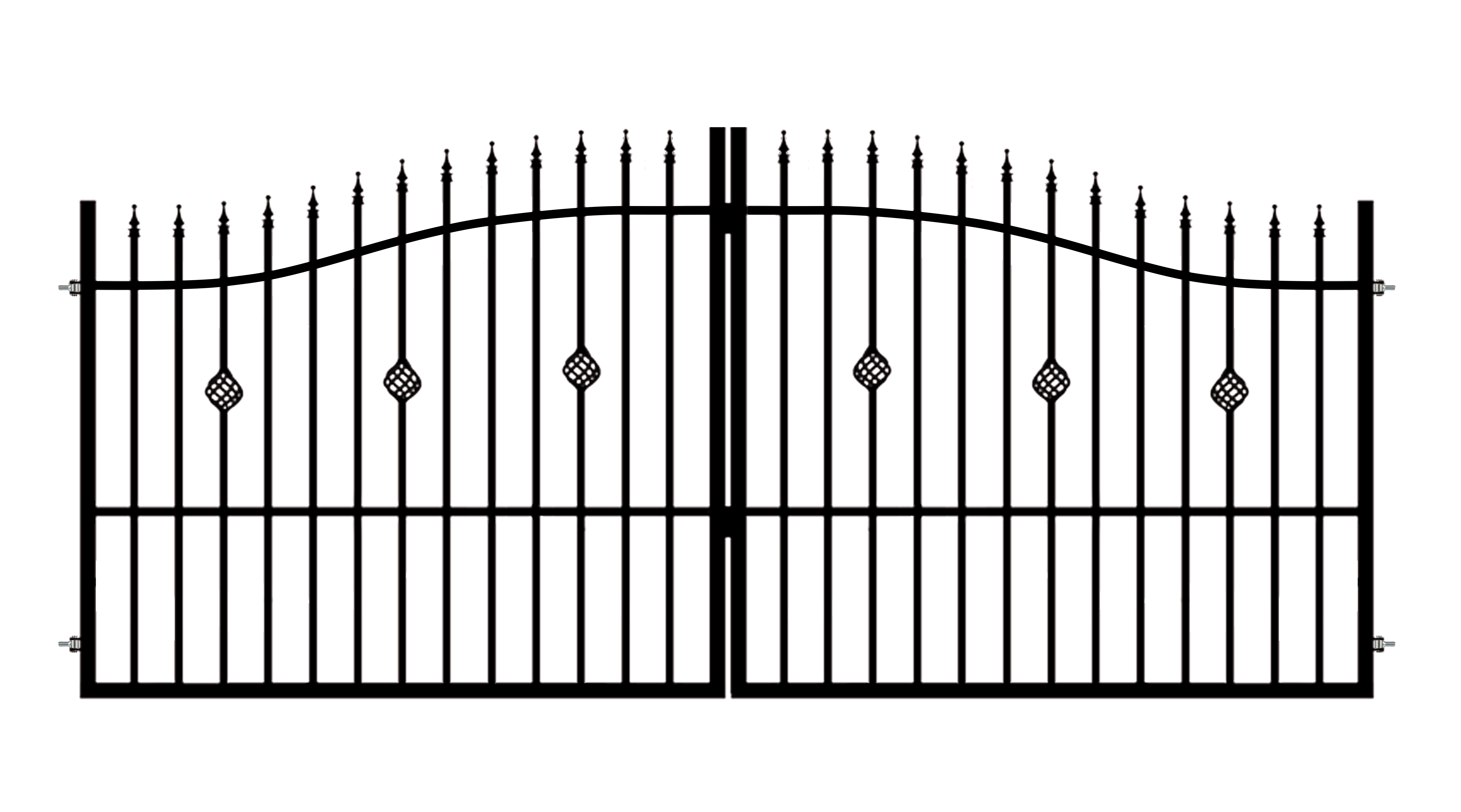 Brama dwuskrzydłowa MALAGA 350 x 150 cm czarny POLBRAM