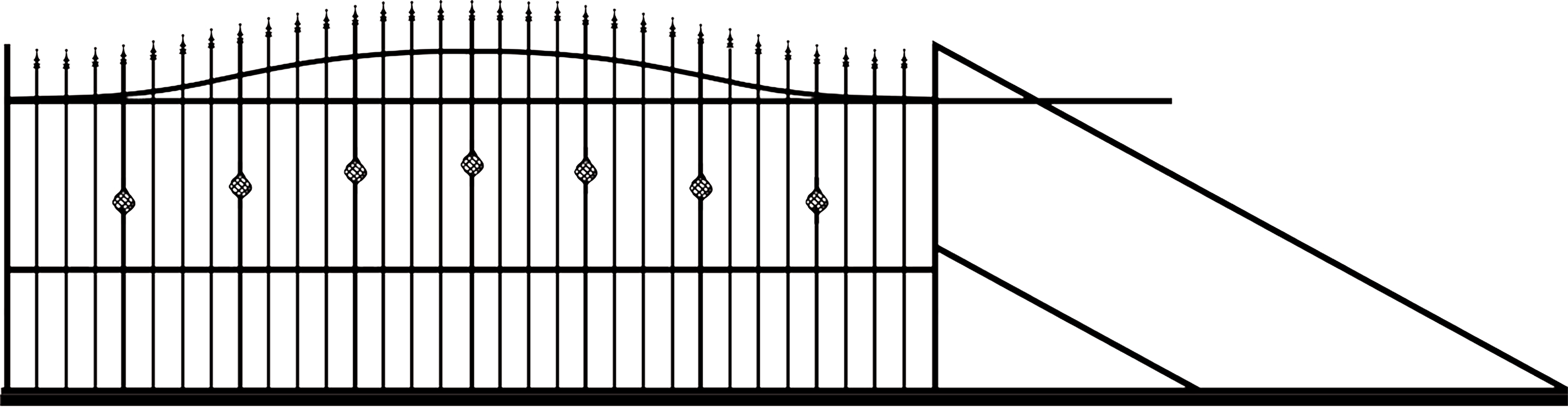 Brama przesuwna MALAGA 400 x 150 cm czarny POLBRAM