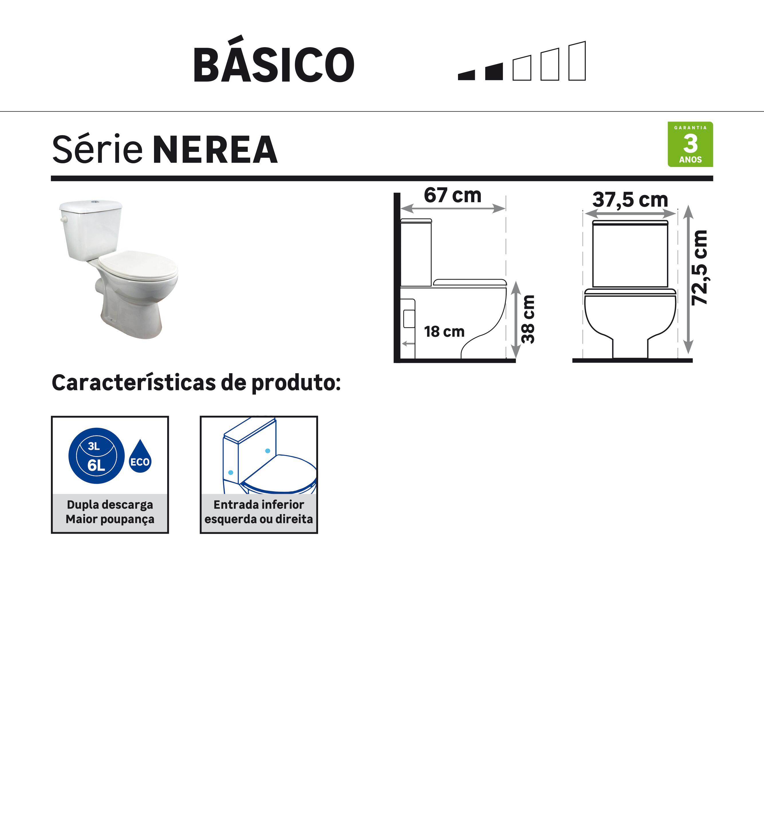 Pack sanita branco saída horizontal 3/6 l Nerea - 3