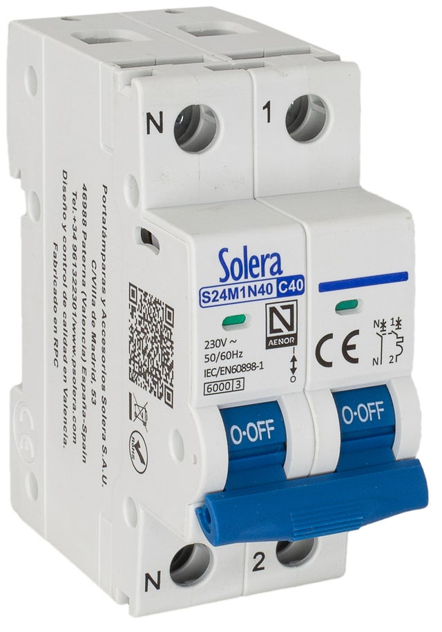 AUTOMATICO MAGNETOTERMICO 1 P+N 40A SOLERA