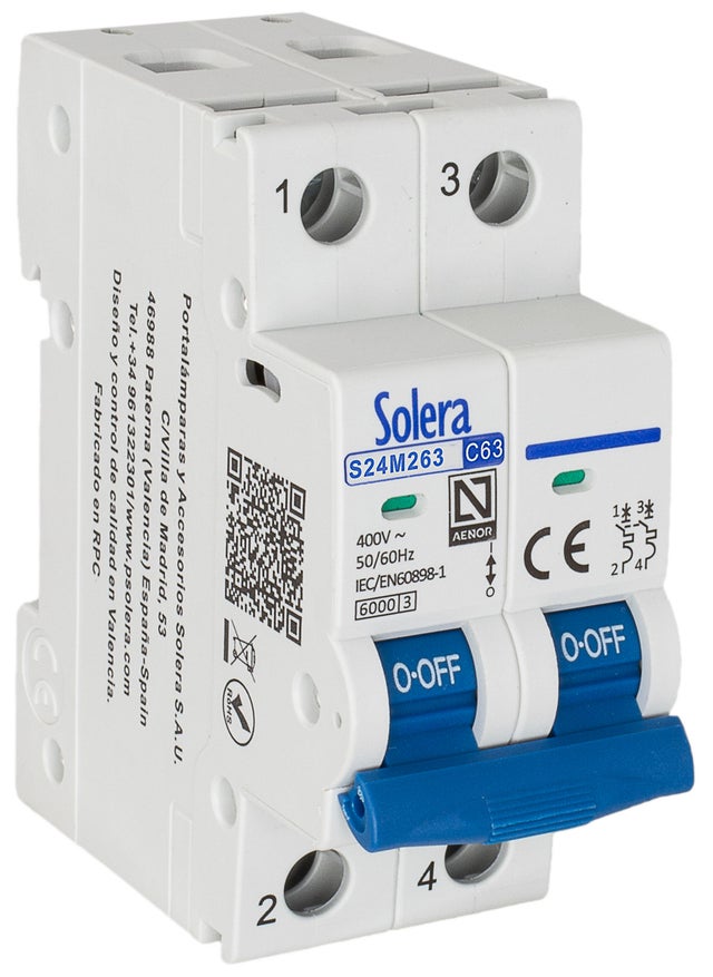 AUTOMATICO MAGNETOTERMICO 2P 63A SOLERA