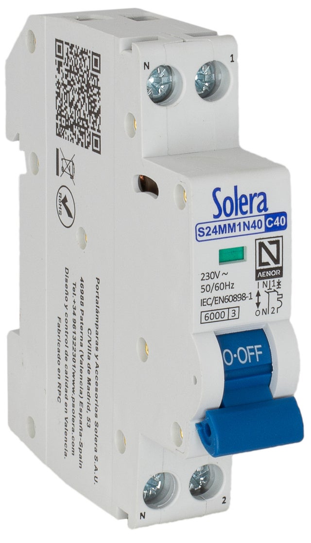 AUTOMATICO MAGNETOTERMICO 1 P+N 1 MODU 40A SOLERA