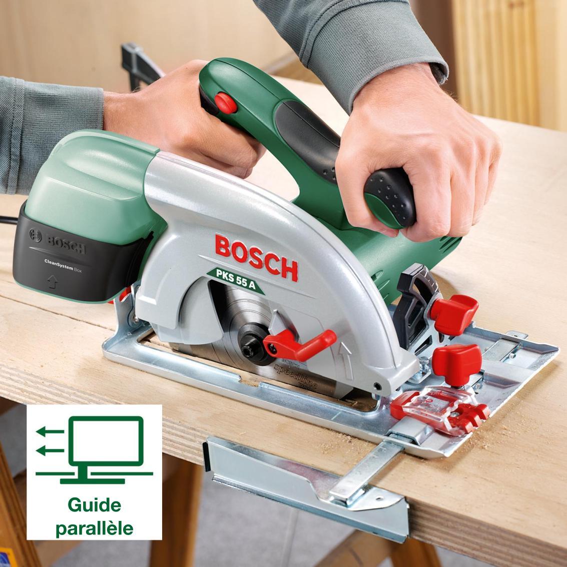 Scie circulaire filaire BOSCH PKS 55 A, 1200 W, 160 mm - 4