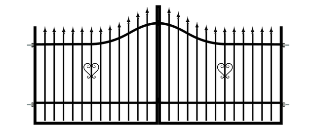 Brama dwuskrzydłowa KORFU 350 x 160 cm czarny POLBRAM