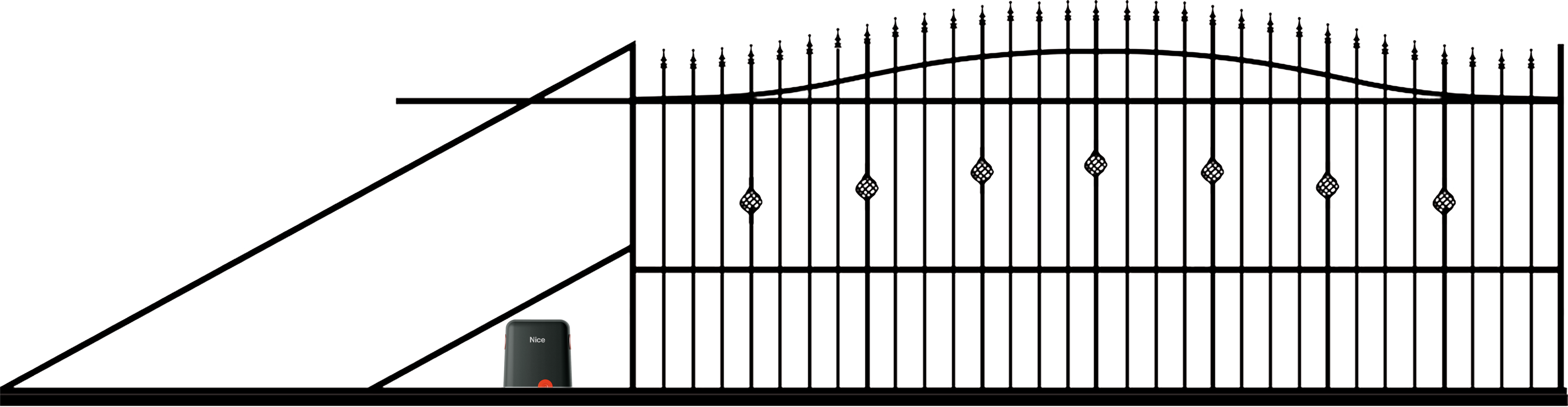Brama przesuwna MALAGA 400 x 150 cm czarny POLBRAM