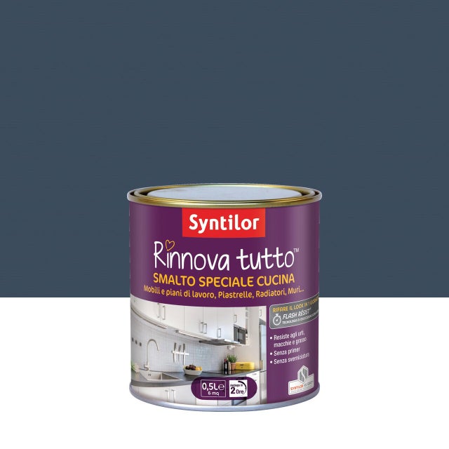 Smalto da interno per mobile, SYNTILOR Rinnova tutto blu mirtillo satinato, 0.5 L