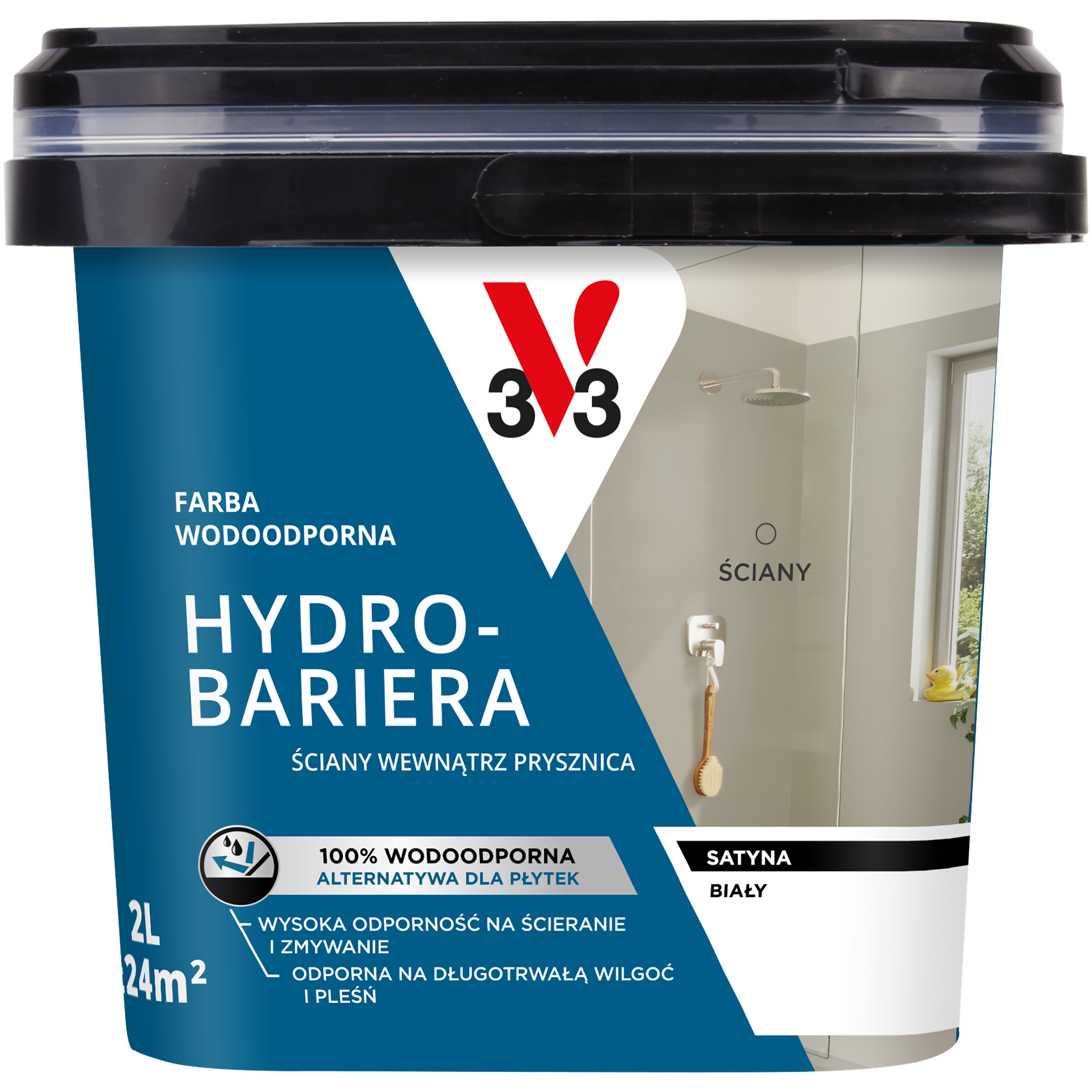 Farba wodoodporna Hydrobariera 2 l Biały Satynowy V33