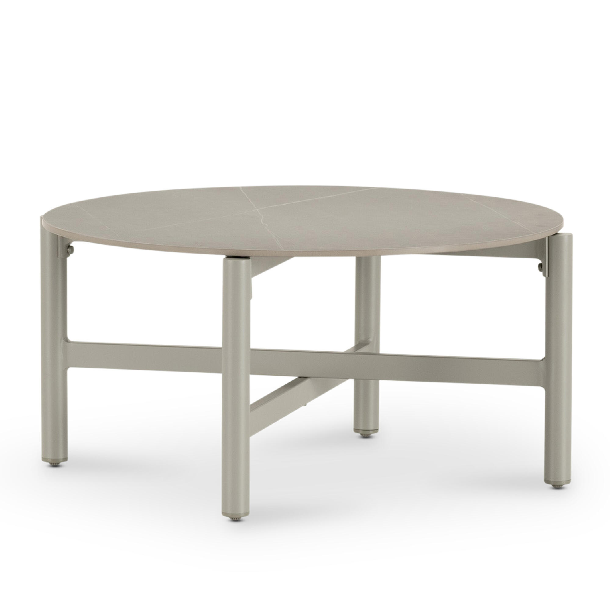 Mesa auxiliar de jardín milos de aluminio y cerámica de ø 84 cm