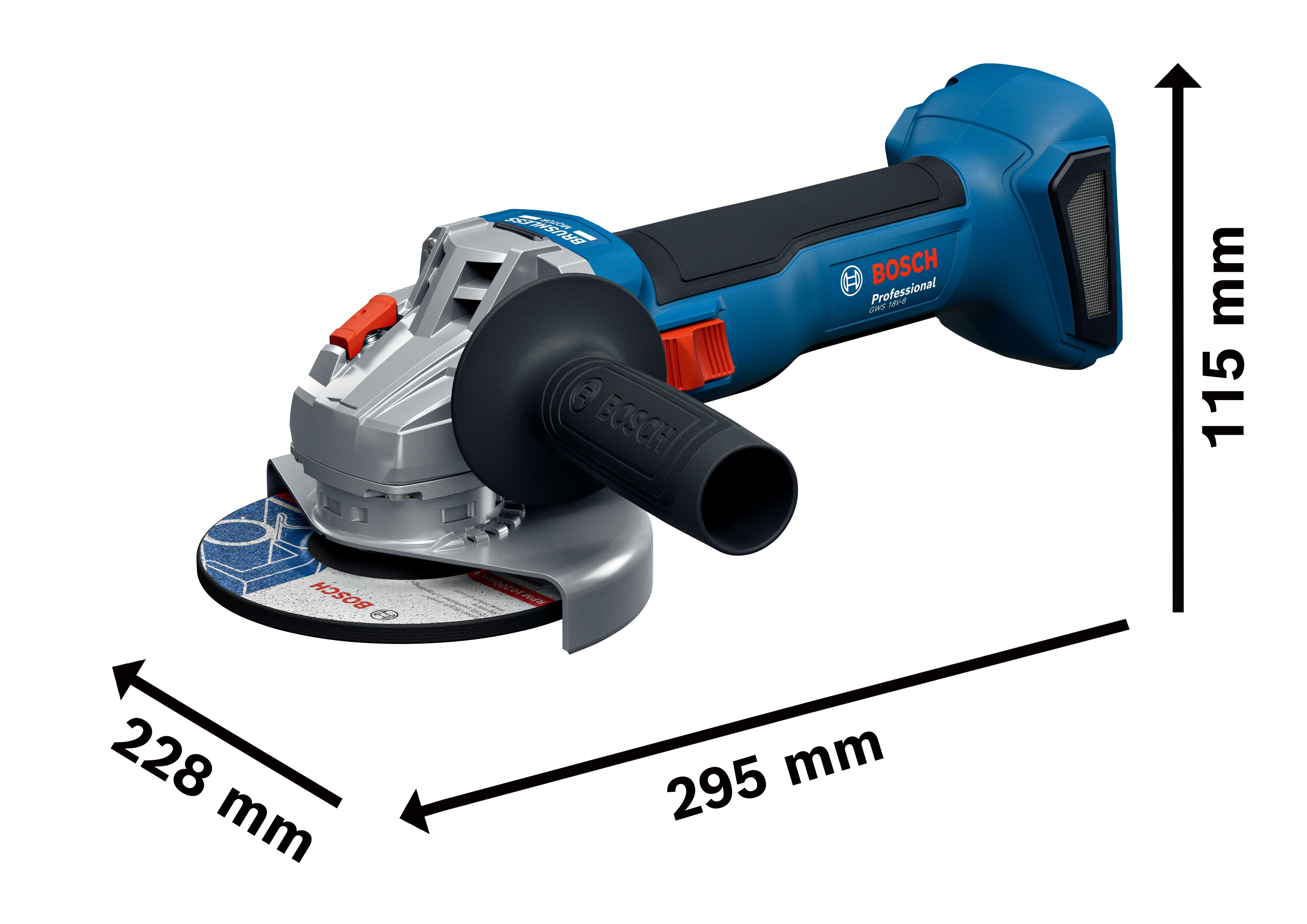 Rebarbadora 125mm GWS 18V-8 azul sem bateria Bosch Professional 06019N9000 - 5