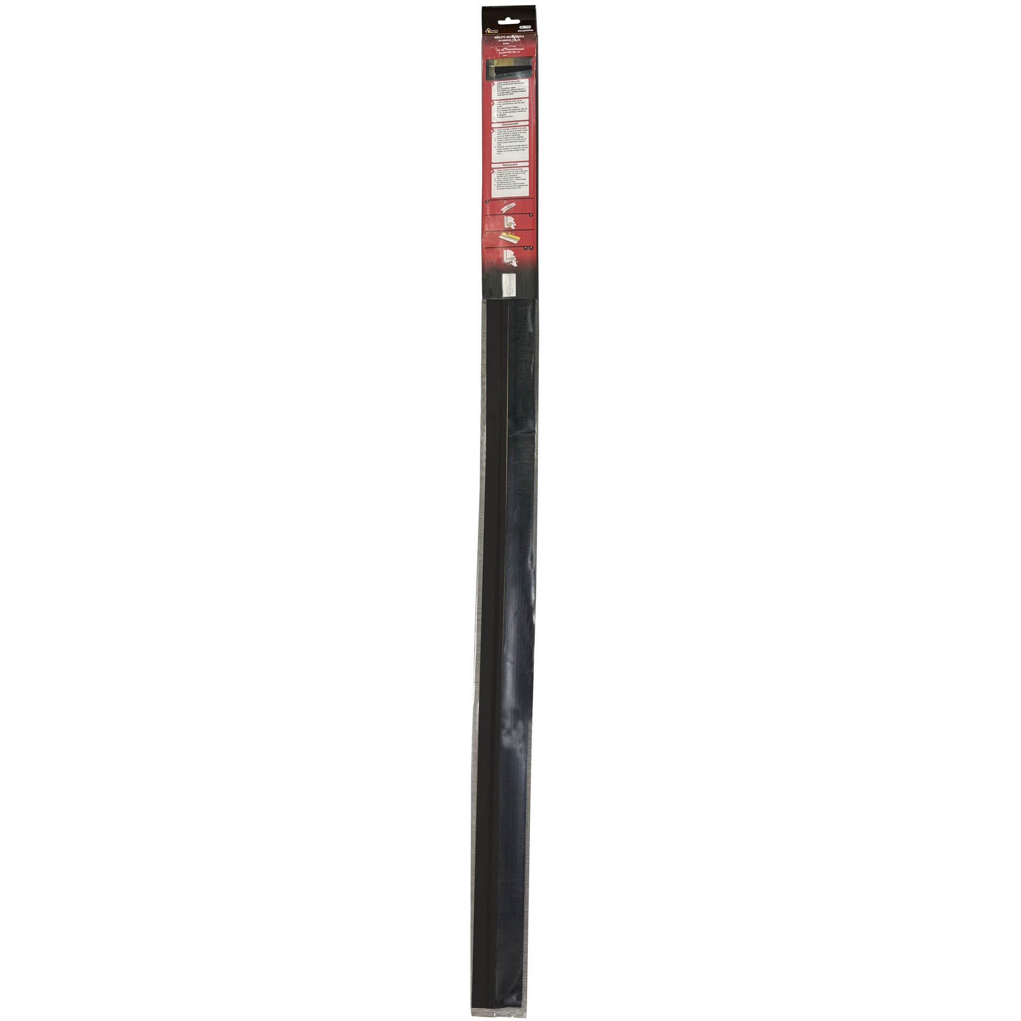 Burlete de puerta adhesivo interior BURCASA aluminio en color negro 10 mm de espesor x 6.5 cm de altura x 125 cm de longitud. Perfil junta plano. Recortable. Tipo de instalación atornillar. - 4