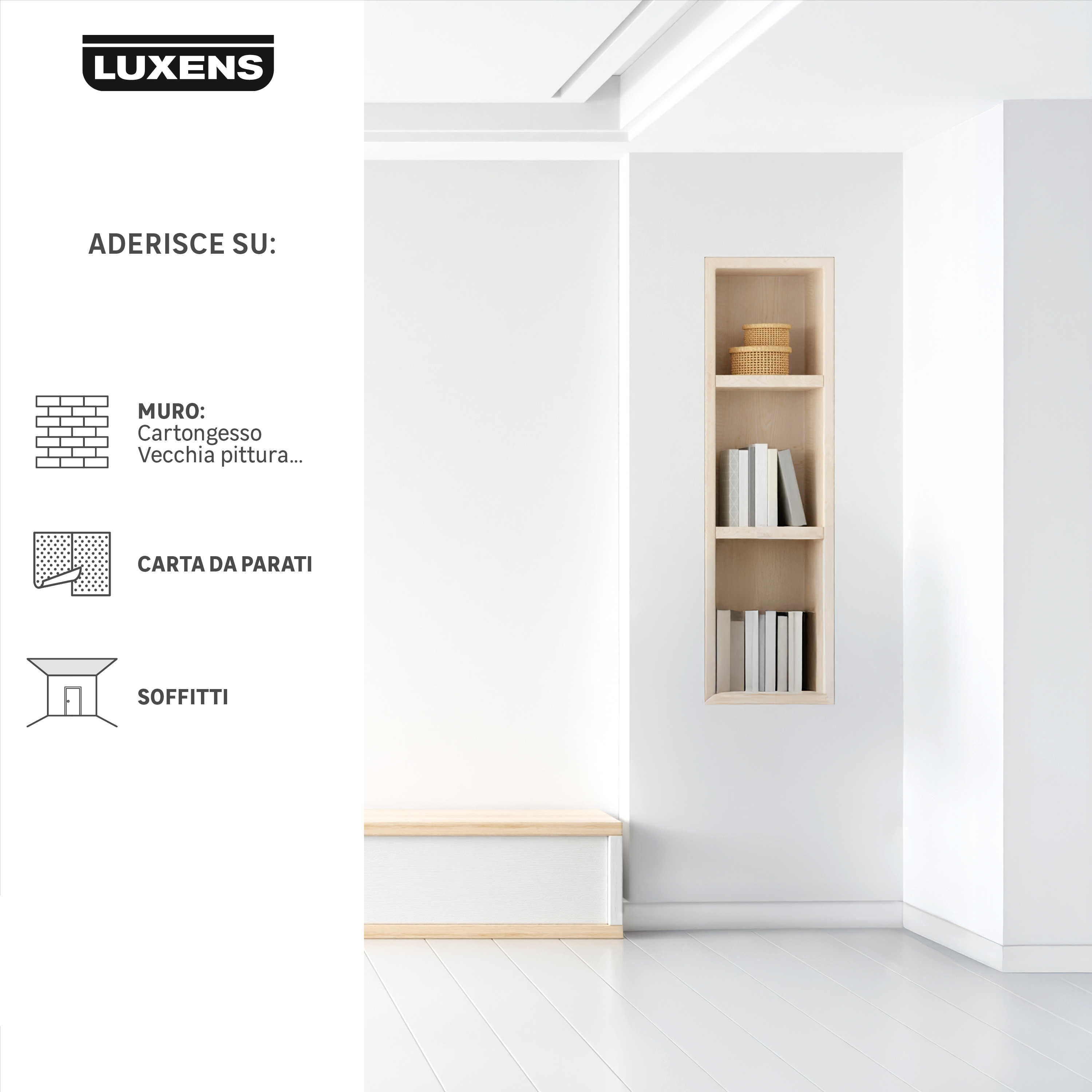Pittura per interni per parete e soffitto lavabile LUXENS bianco opaco 4 L - 5