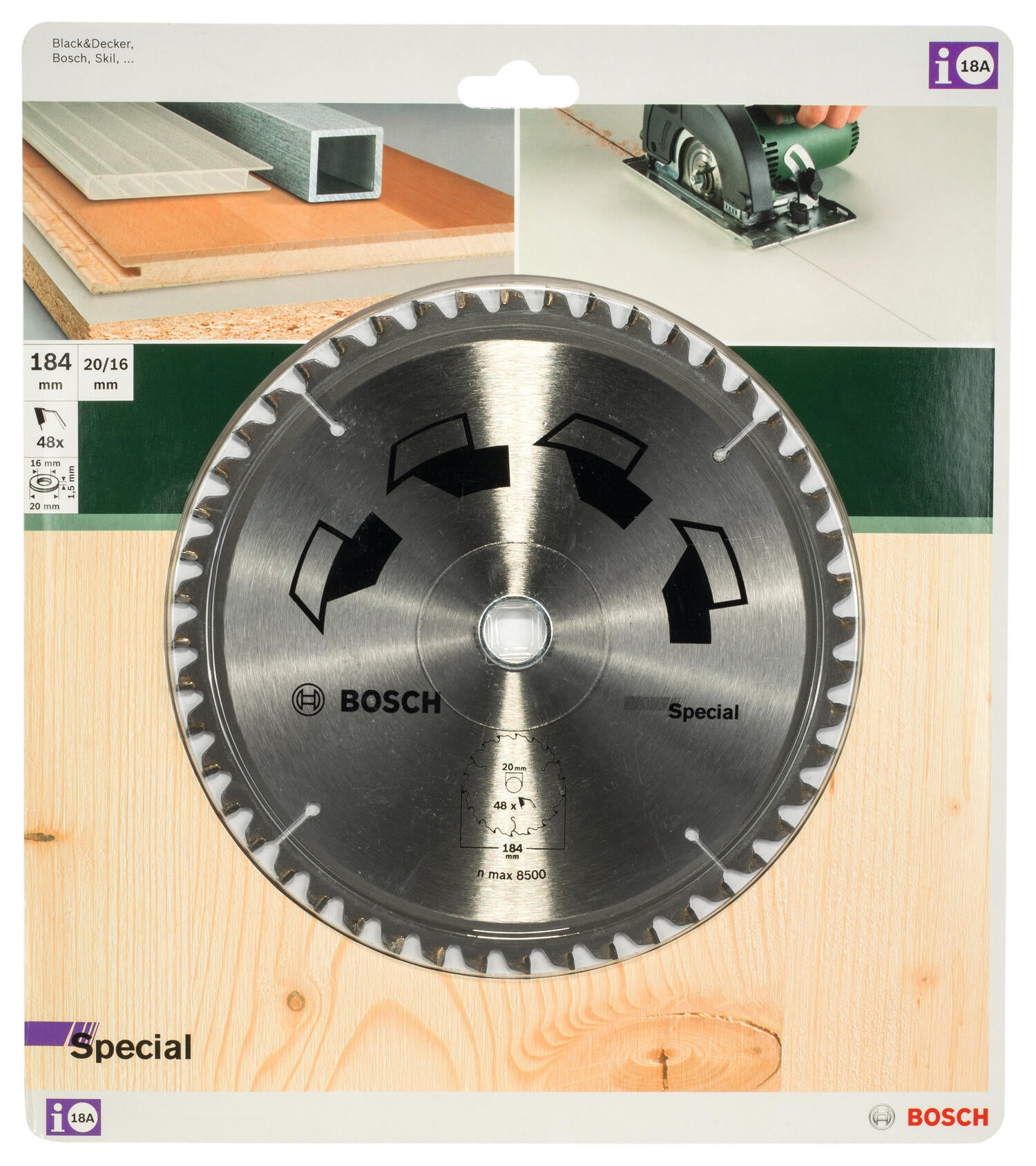 Lame de scie circulaire pour multimatériaux BOSCH Spécial 184x16x2 mm 48 dents - 3