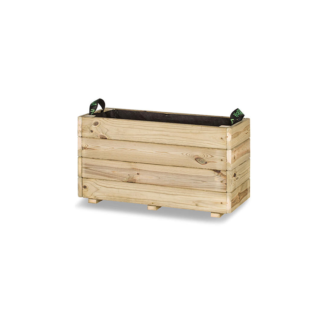 Maceta rectangular de madera hortalia box 30 x 40 cm marrón