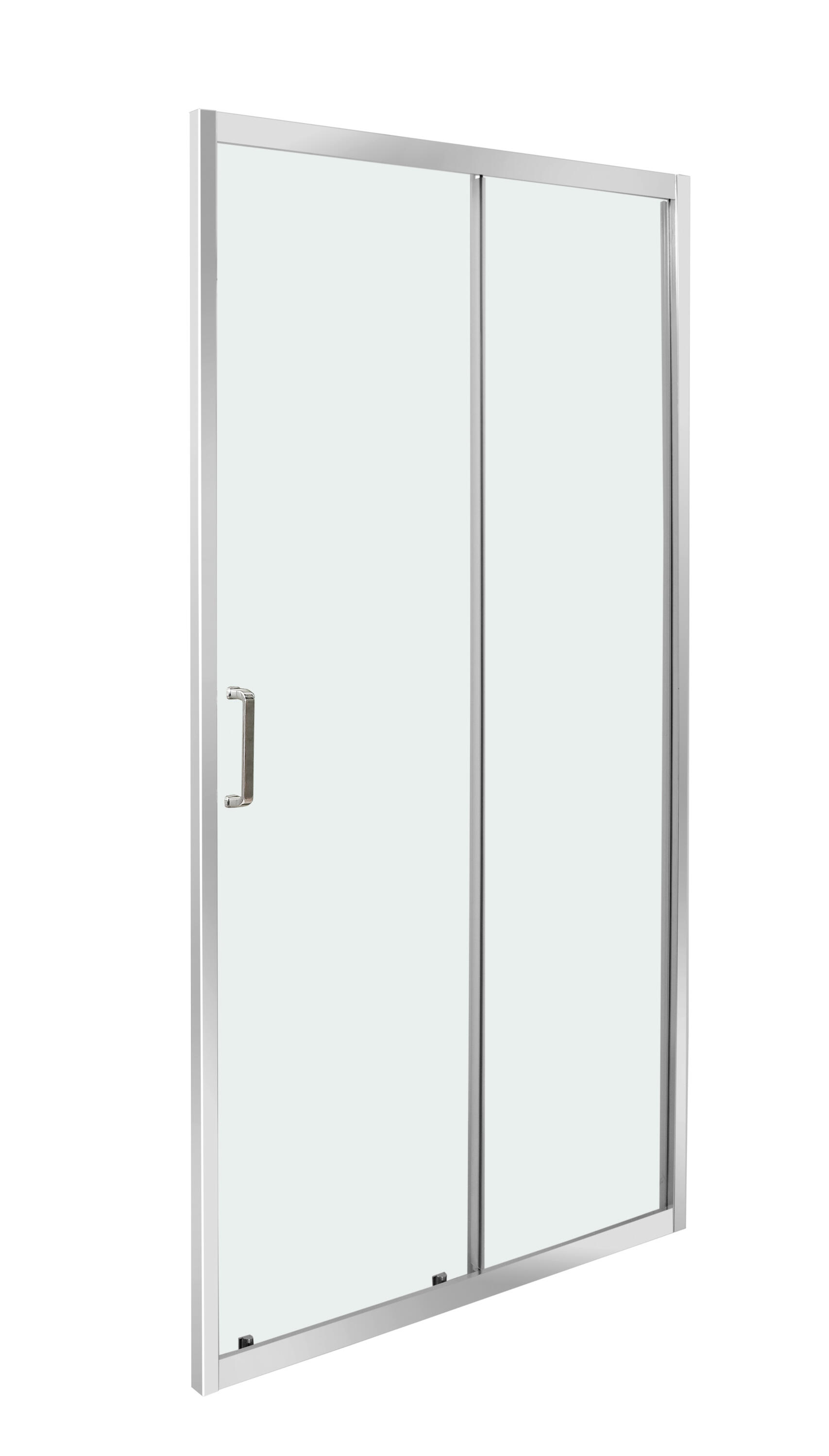 MARCO MAMMOLITI Porta doccia scorrevole L 118-122 cm x H 190 cm, per nicchia in vetro trasparente SP. 8 mm, profilo lucido cromo