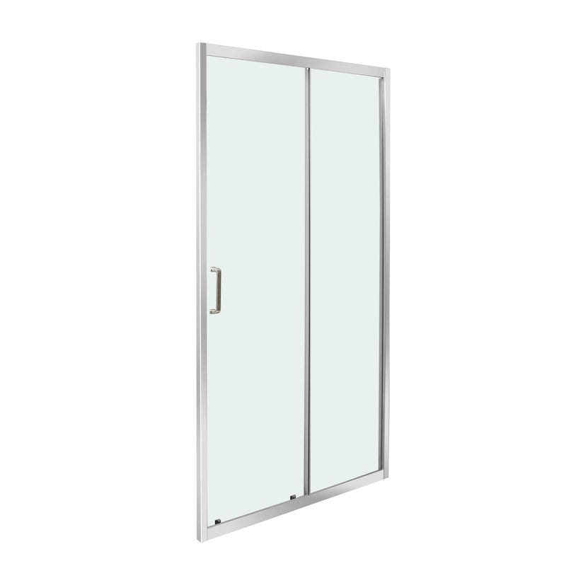 MARCO MAMMOLITI Porta doccia scorrevole L 118-122 cm x H 190 cm, per nicchia in vetro trasparente SP. 8 mm, profilo lucido cromo
