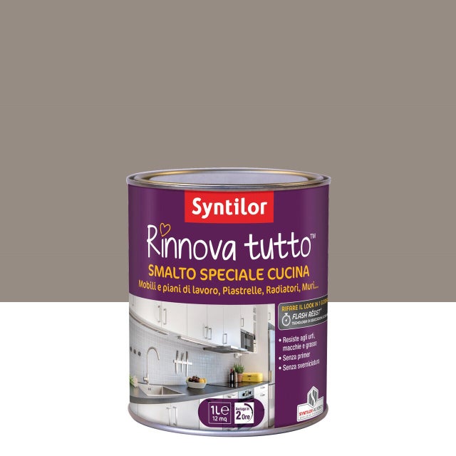 Smalto da interno per mobile, SYNTILOR Rinnova Tutto grigio beige macaron satinato, 1 L