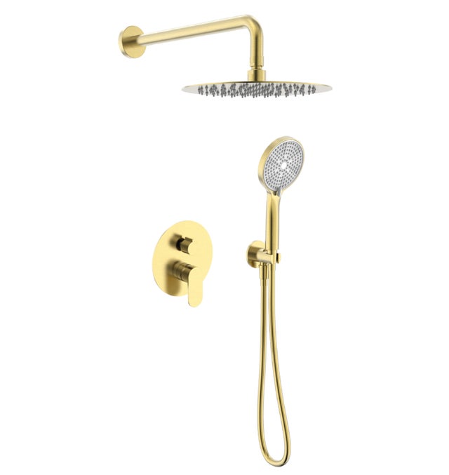 CONJUNTO DE DUCHA MONOMANDO EMPOTRADO RONDO PVD ORO