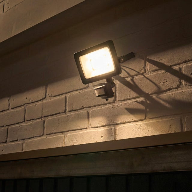 Faro da esterno con sensore di movimento in alluminio, grigio metallizzato, Modulo LED 30W INSPIRE