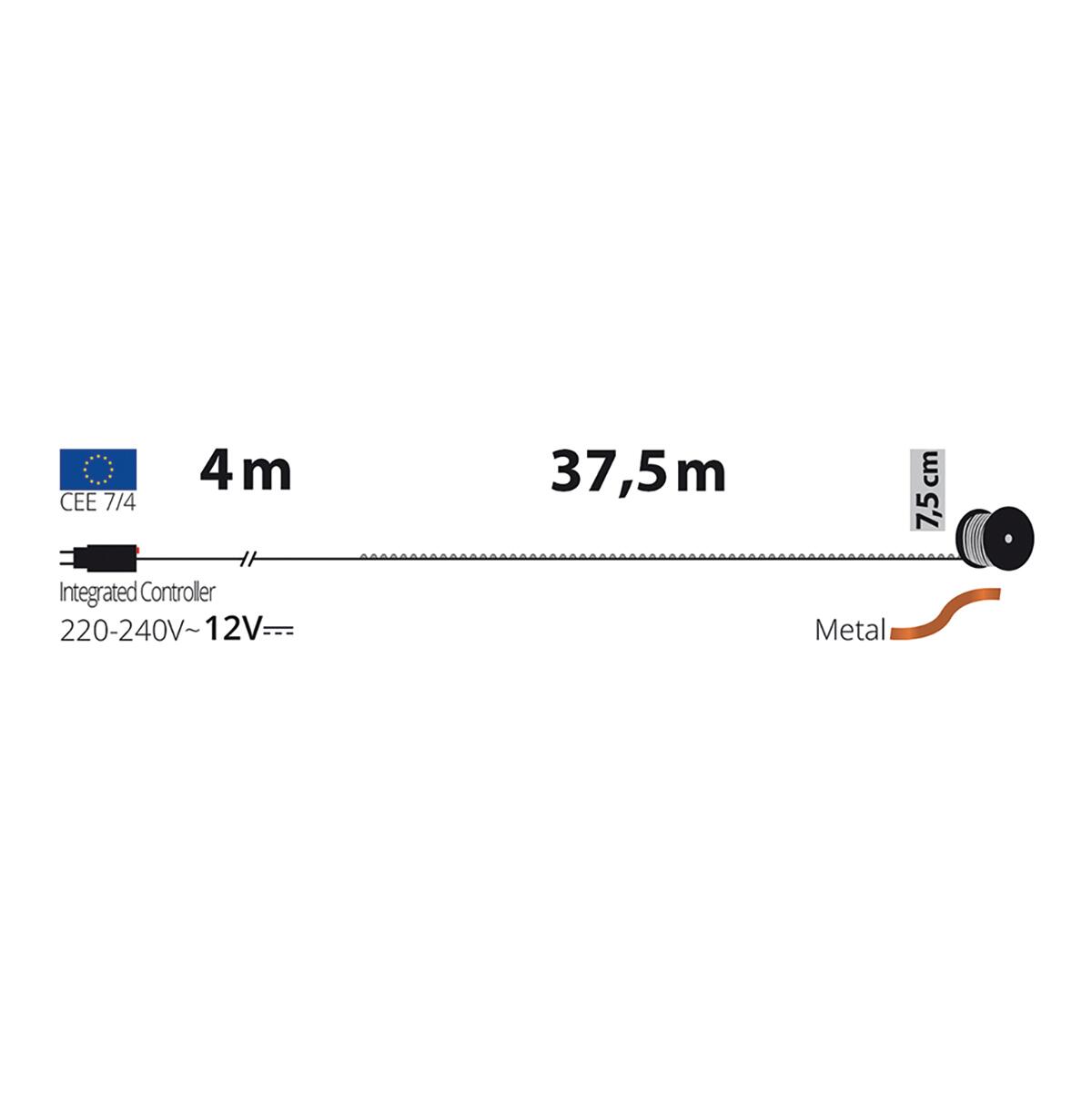 Catena luminosa per albero di Natale 500 luci LED bianche calde 37.5 m - 5