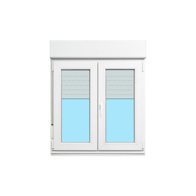 VENTANA PVC OSCILOBATIENTE CON PERSIANA BLANCA 100X115CM