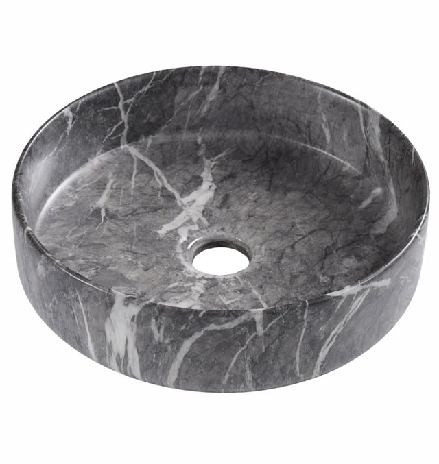 LAVABO SOBREPONER REDONDO 36CM MARMOL NEGRO